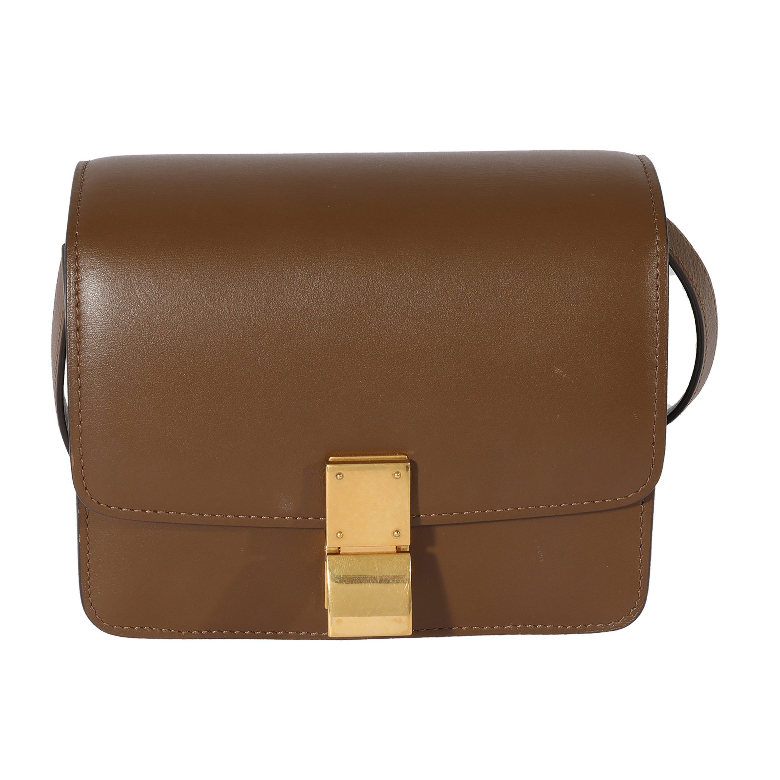 image of Celine Brown Smooth Leather Small Box Bag, Women's