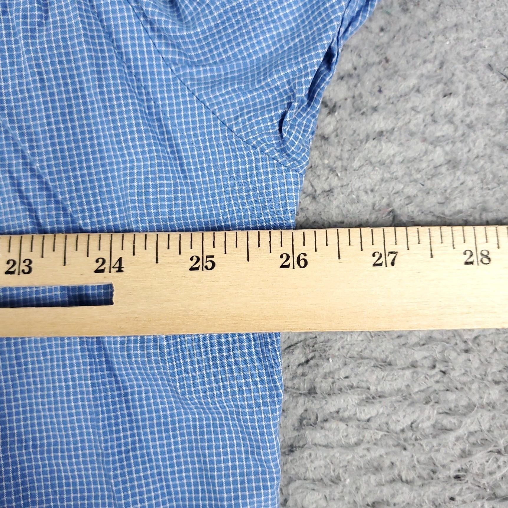 Tommy Hilfiger TOMMY HILFIGER Dress Shirt Mens 16 Blue Check Button-Up Long Sleeve Classic Preppy Size 42R - 5 Thumbnail