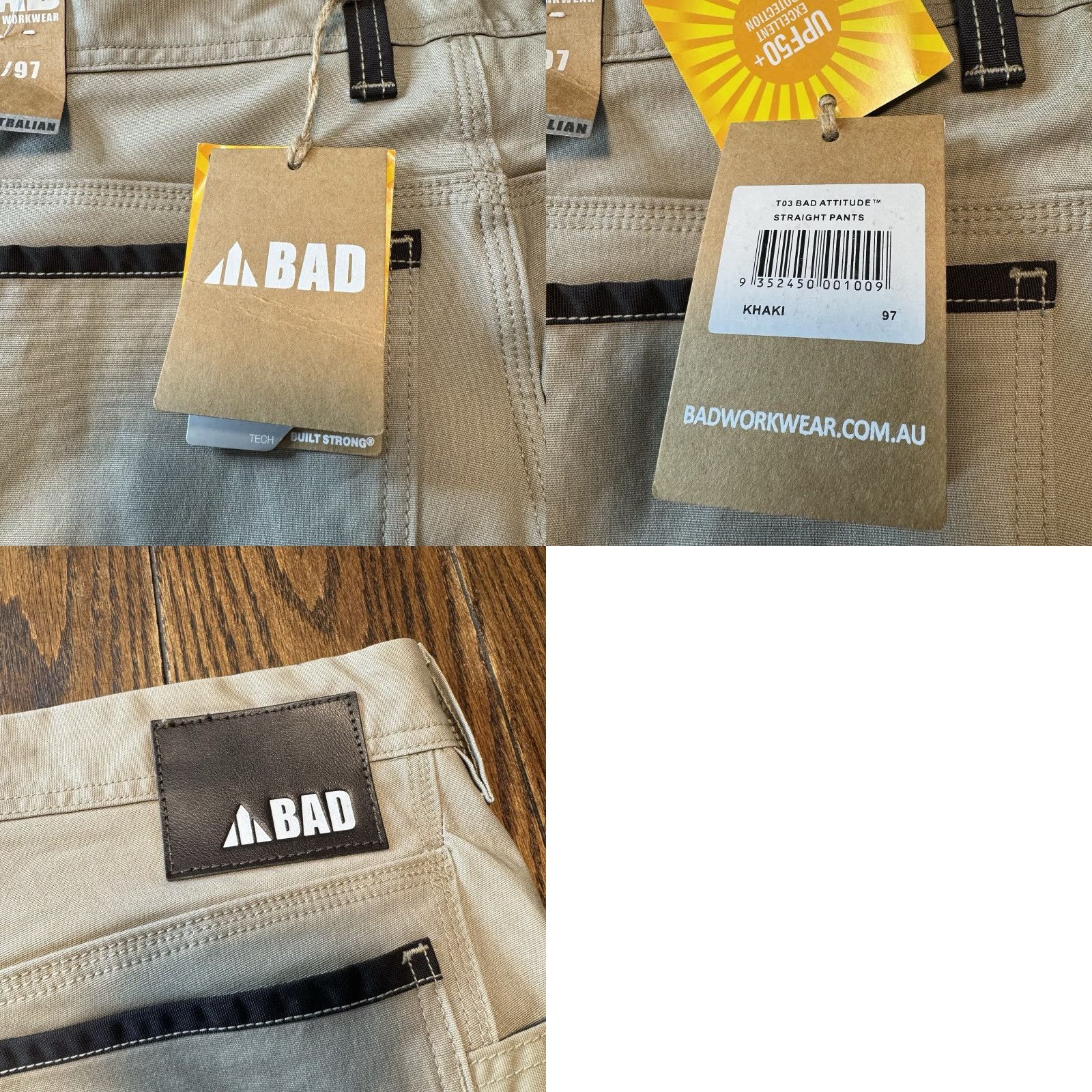 Vintage Bad Attitude Straight Pants Khaki Workwear 38x34 Men Regular Beige Canvas Dress Pants Front Flat 38x34 New Australian Owned Size US 38 / EU 54 - 9 Thumbnail