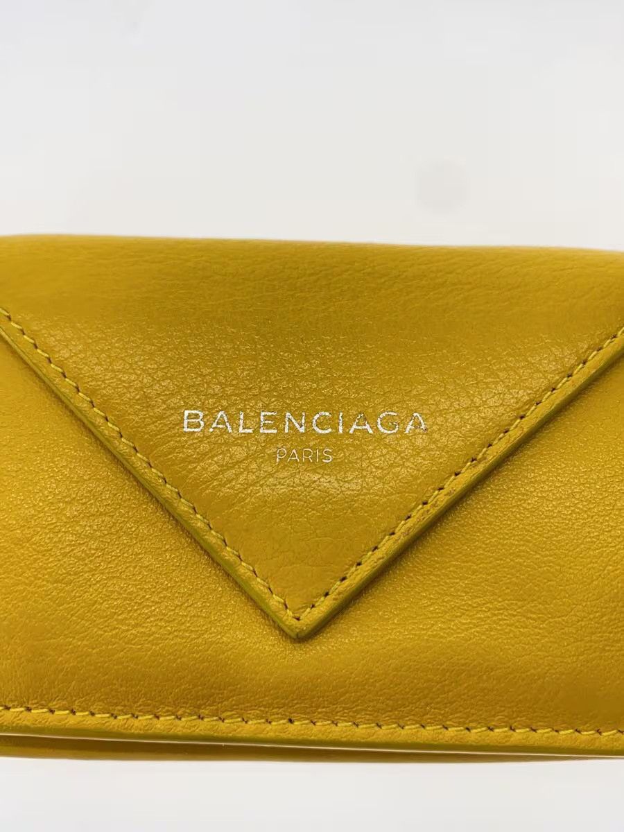 Balenciaga Balenciaga Cowhide Tri-Fold Wallet Yellow Size ONE SIZE - 3 Thumbnail