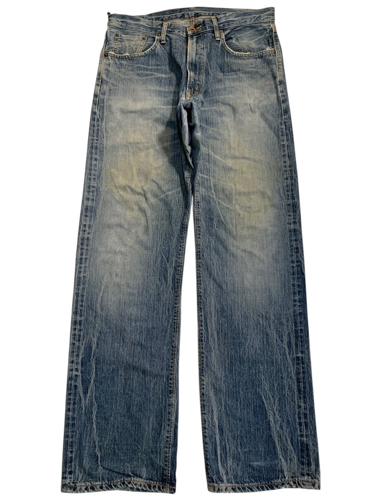 Japanese Brand VINTAGE EDWIN 505Z SELVEDGE RUSTY JAPANESE DISTRESSED DENIM Size US 35 - 1 Thumbnail