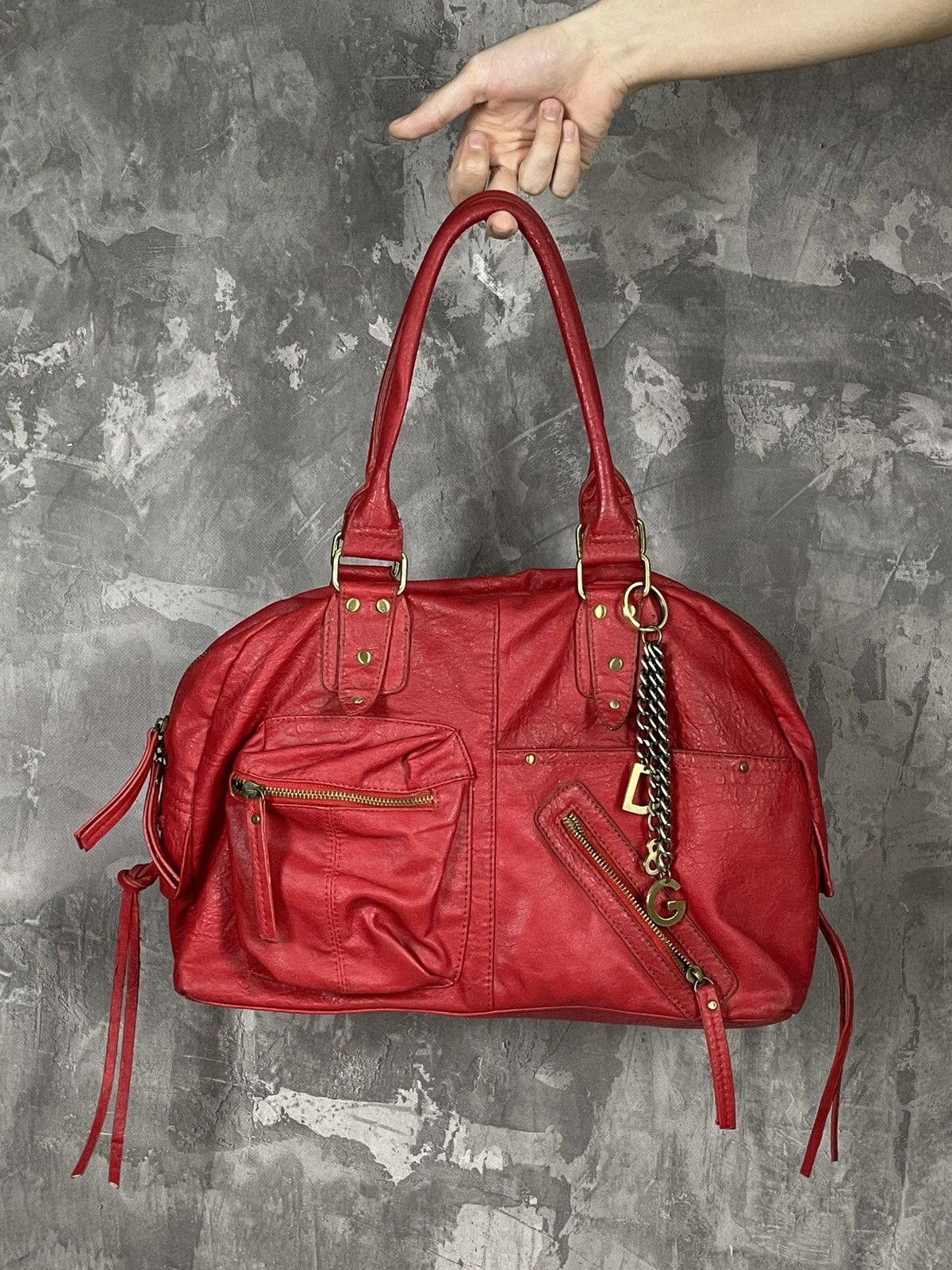 Avant Garde x Dolce Gabbana Dolce&gabbana Y2K Leather Hand Shoulder Mini Bag Clutch in Red, Women's