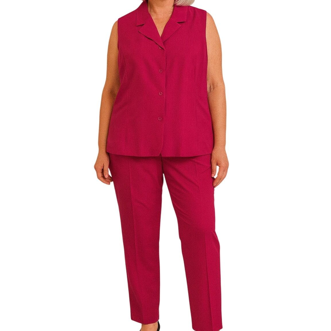 Liz Claiborne Liz Claiborne Silk Vest + Pants Set – Size 16 Red Size XXL / US 16-18 / IT 52-54 - 1 Thumbnail