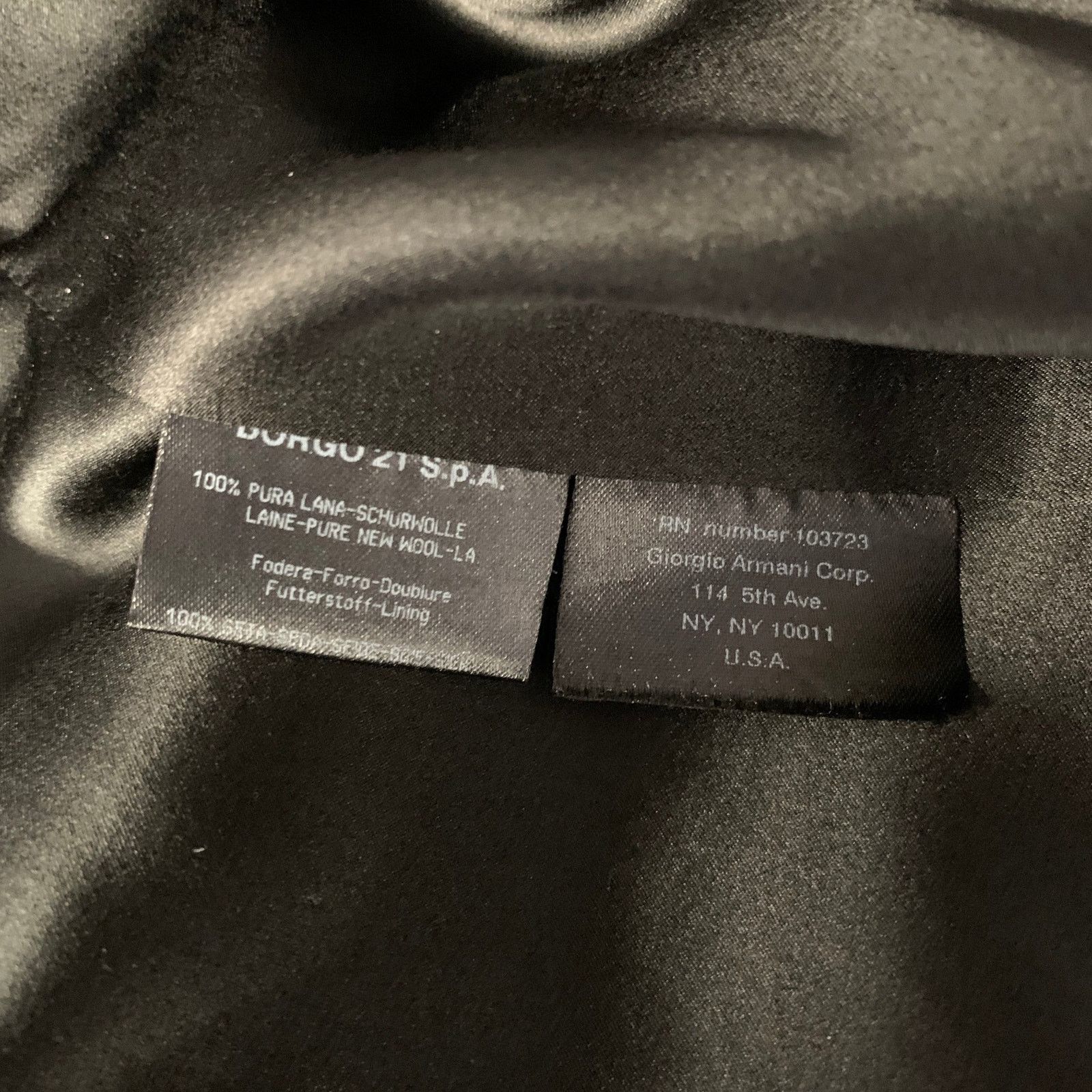 Emporio Armani EMPORIO ARMANI Size 44 Black Wool Peak Lapel Sport Coat Size 44R - 6 Thumbnail