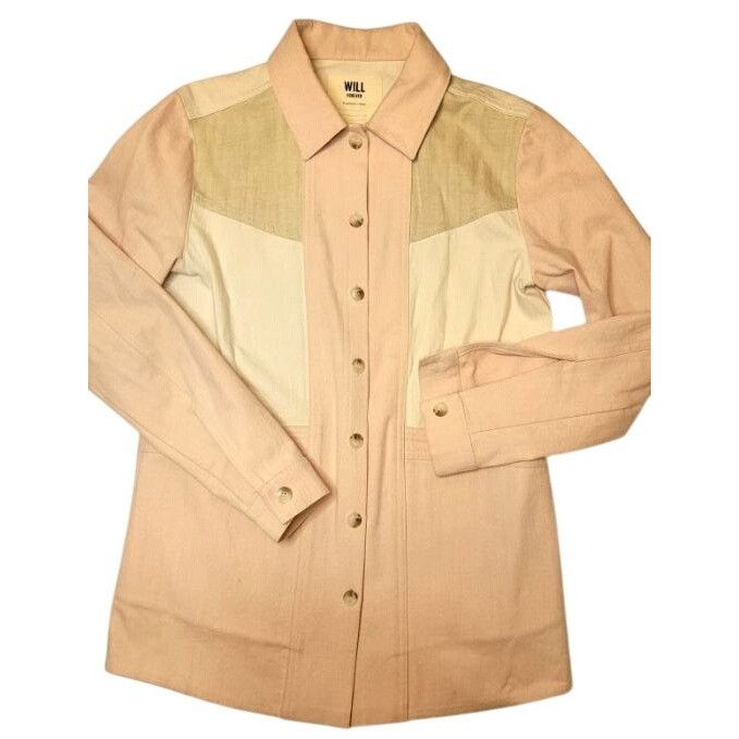 Sezane Sezane Jacket Womens XXS Will Denim Chore Coat Patchwork Ecr Size XS / US 0-2 / IT 36-38 - 2 Thumbnail