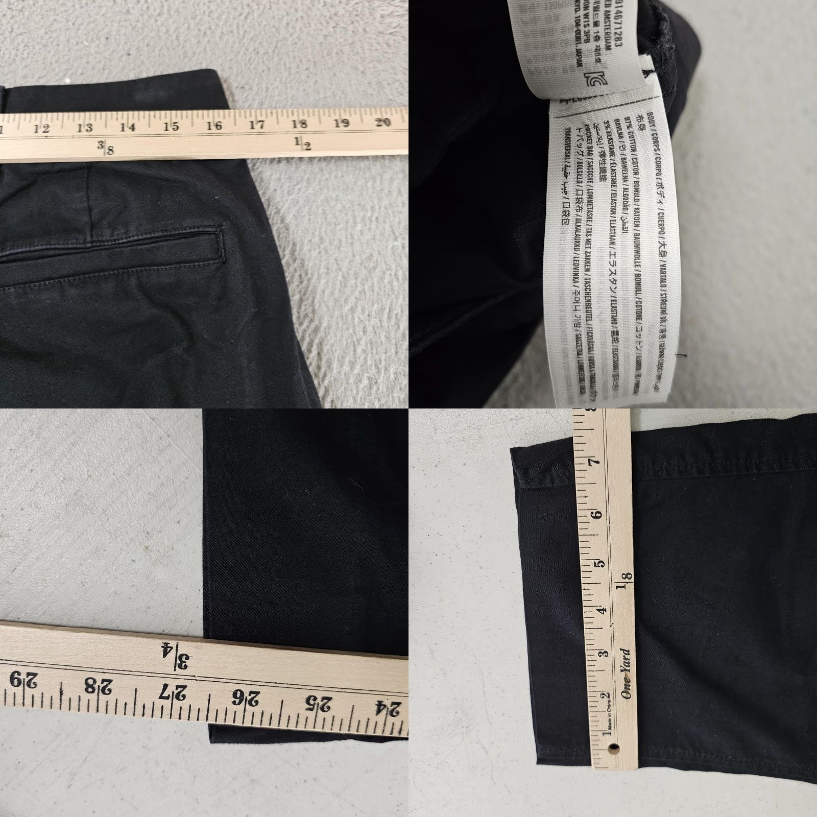 Abercrombie & Fitch Abercrombie & Fitch Pants Mens 31x27 (Tag 31x30) Black Loose Chino Stretch Twill Size US 31 - 8 Thumbnail