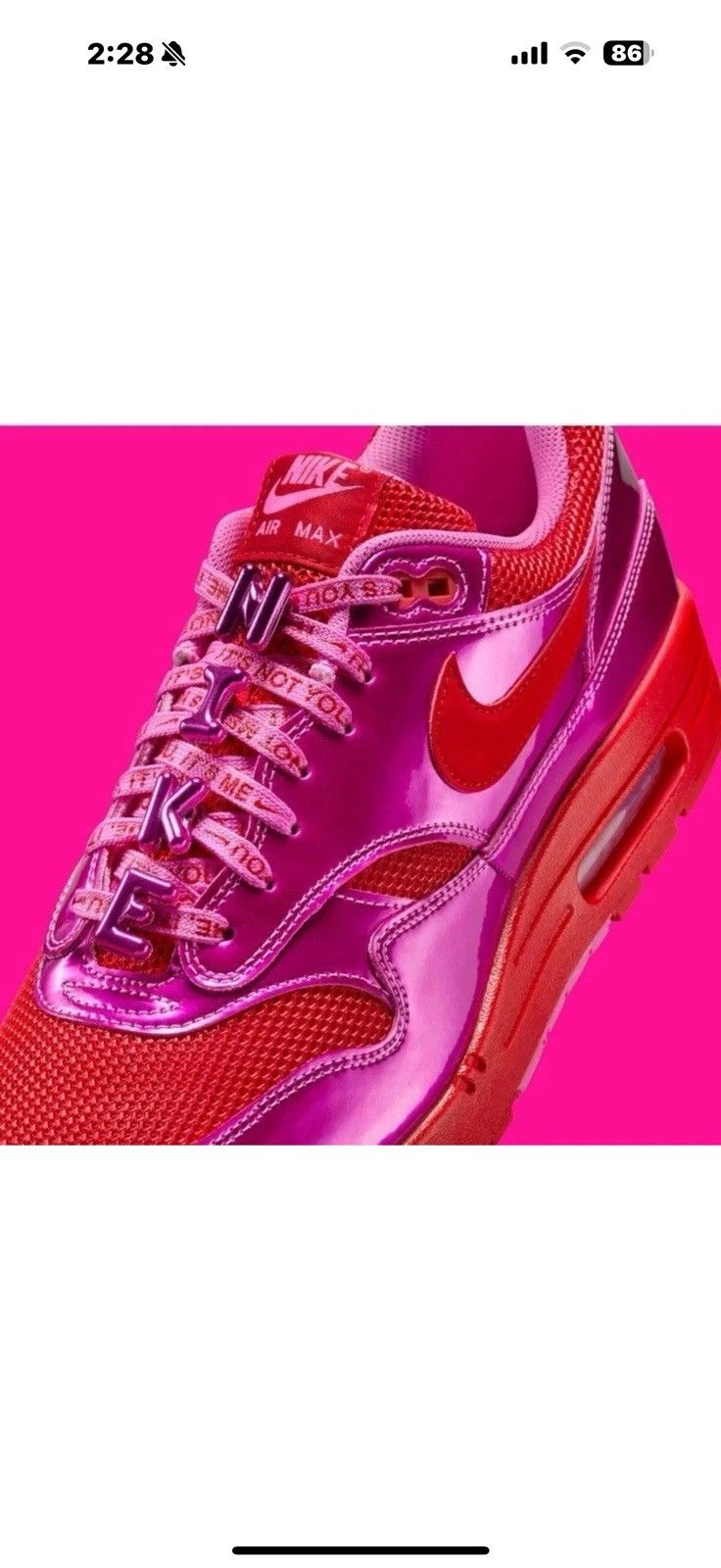 Nike Nike Air Max 1 'Valentine's Day' Pink Red HV2301-600 Unisex Size US 12 / EU 45 - 7 Thumbnail