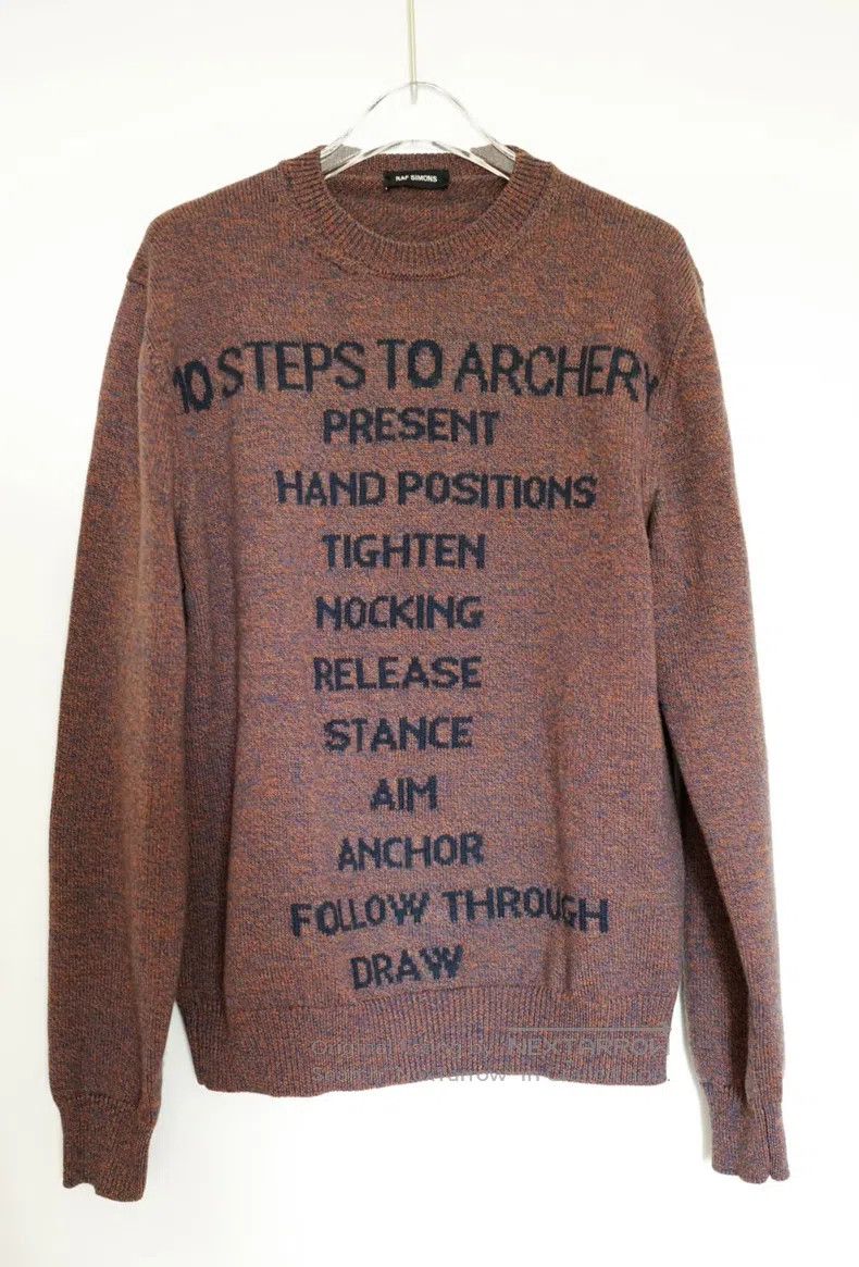 Raf Simons Raf simons Berry-coloured English sweater Size US S / EU 44-46 / 1 - 4 Thumbnail
