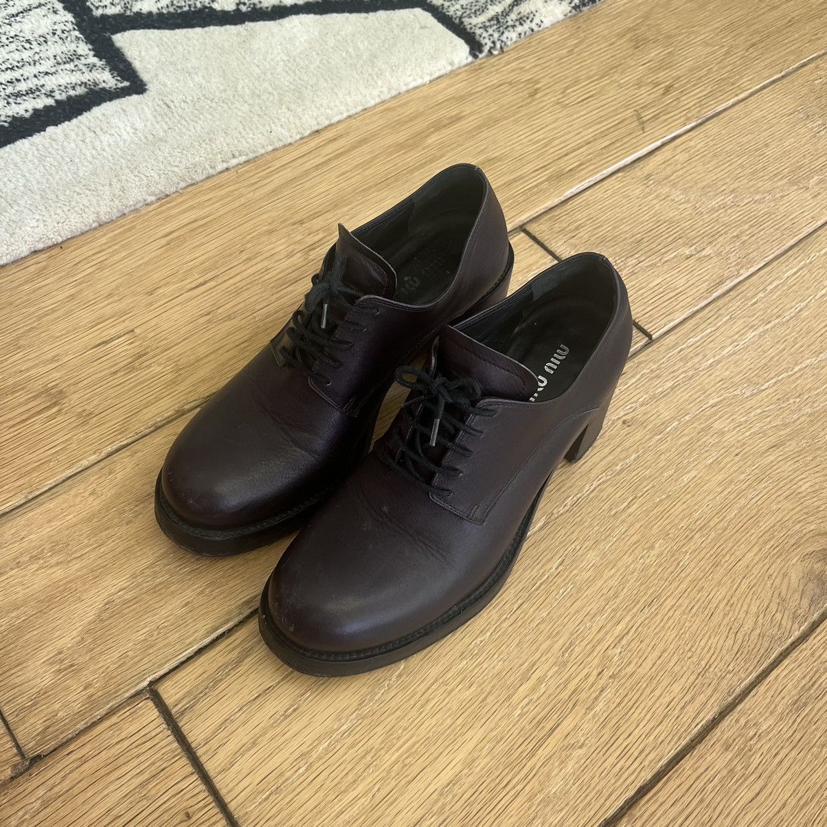 Miu Miu Miu Miu Leather Platform Oxford Heels Size US 5.5 / IT 35.5 - 5 Thumbnail