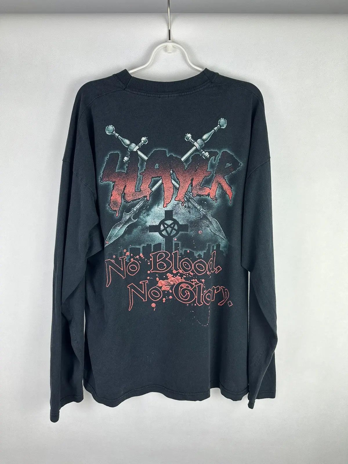 Band Tees × Slayer × Vintage Slayer No Blood No Glory Vintage 90s L/s Tee Size US XL / EU 56 / 4 - 2 Thumbnail