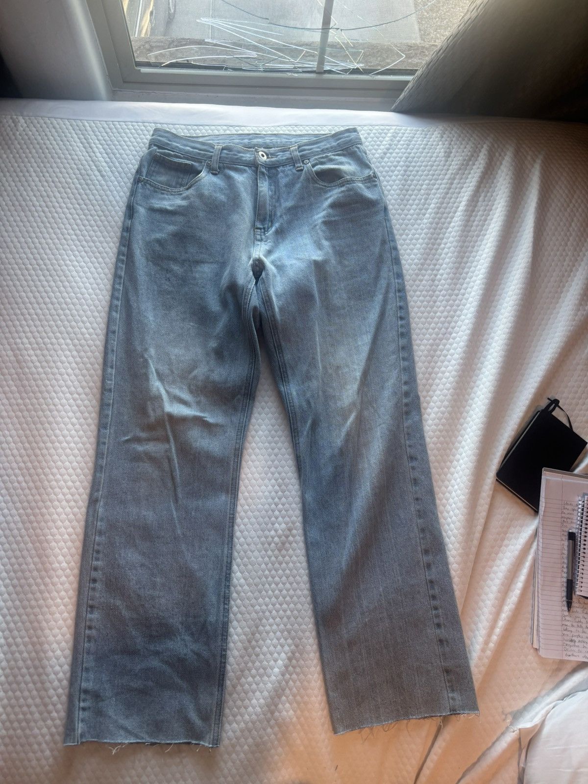 Levi's × Vintage Vintage lightwash blue denim jeans with distressed hem Size US 30 / EU 46 - 1 Thumbnail