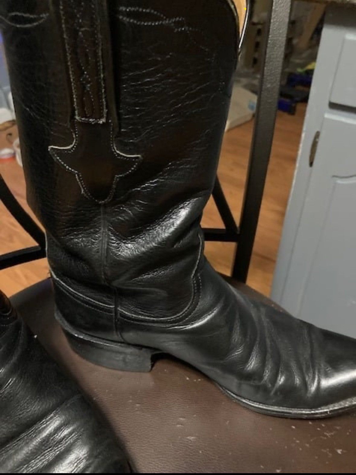Lucchese Luchesse boots Black Leather size 8D Mens/women's 9.5-10 Size US 8 / EU 41 - 2 Thumbnail