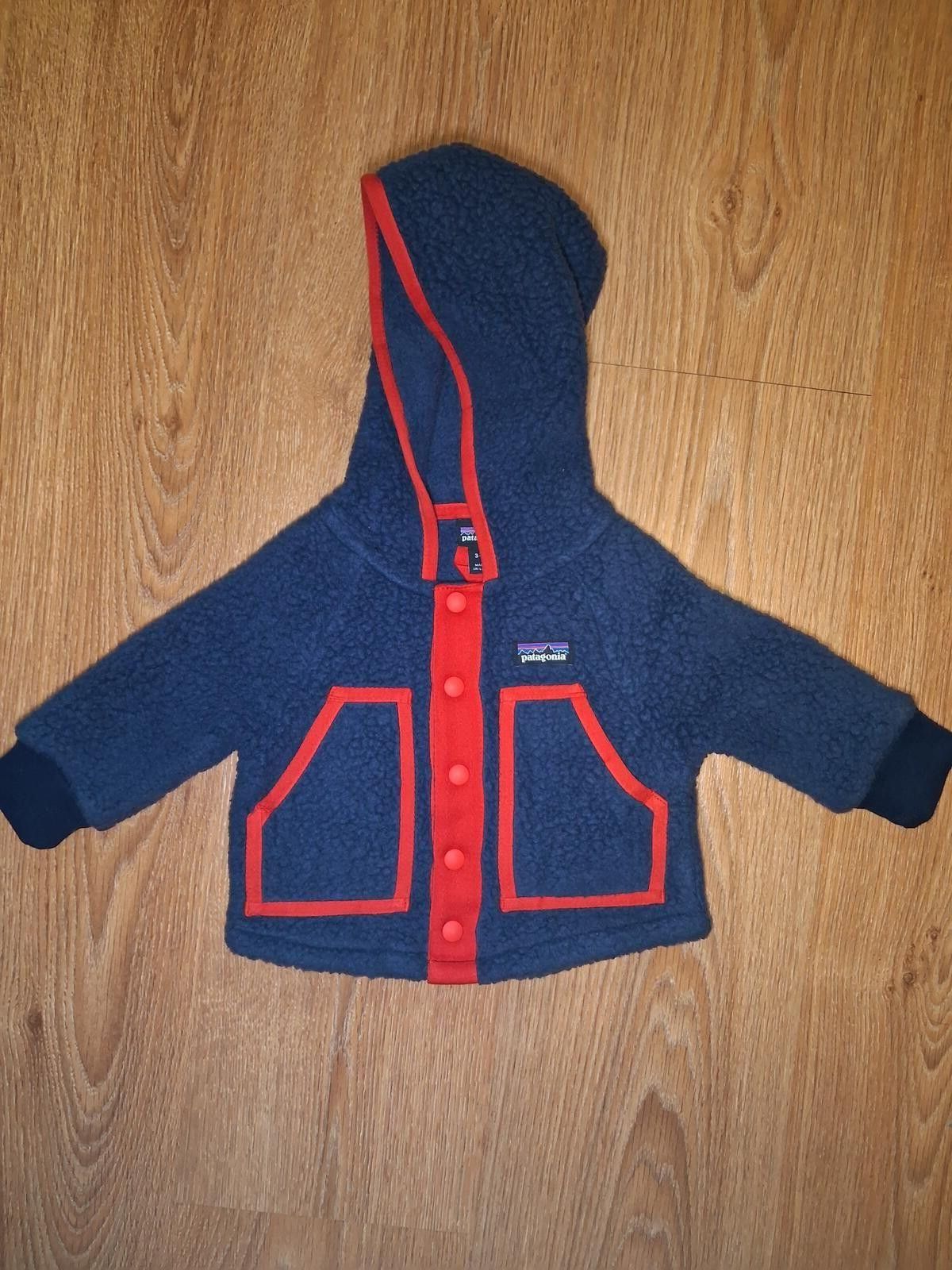 Patagonia Patagonia Deep Pile Fleece Jacket 3-6M Blue Hood Buttons Size ONE SIZE - 1 Thumbnail