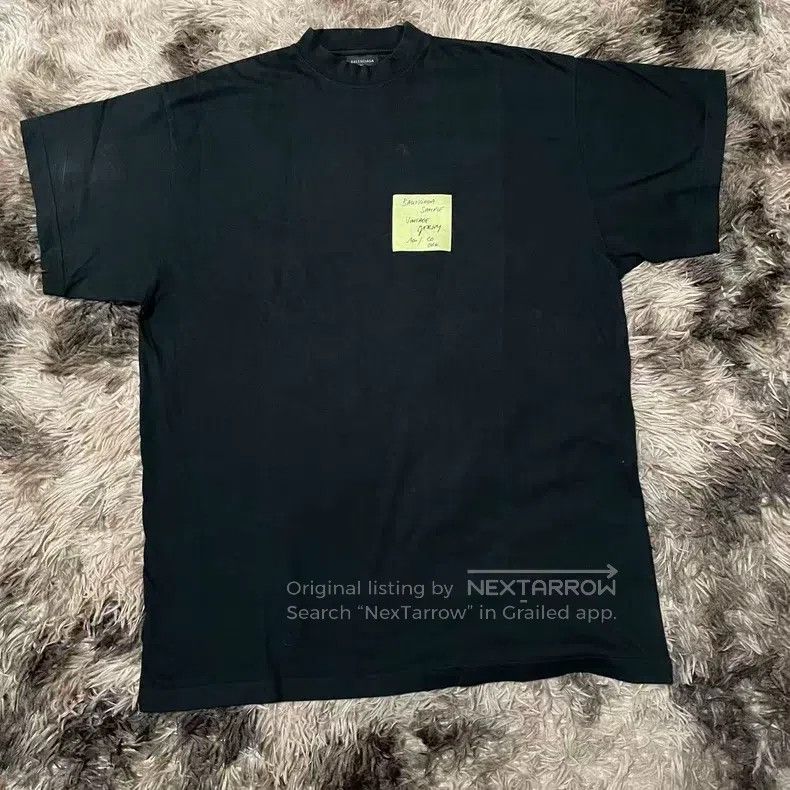 Balenciaga Balenciaga Black Post-It Note Short Sleeve Size US S / EU 44-46 / 1 - 1 Thumbnail