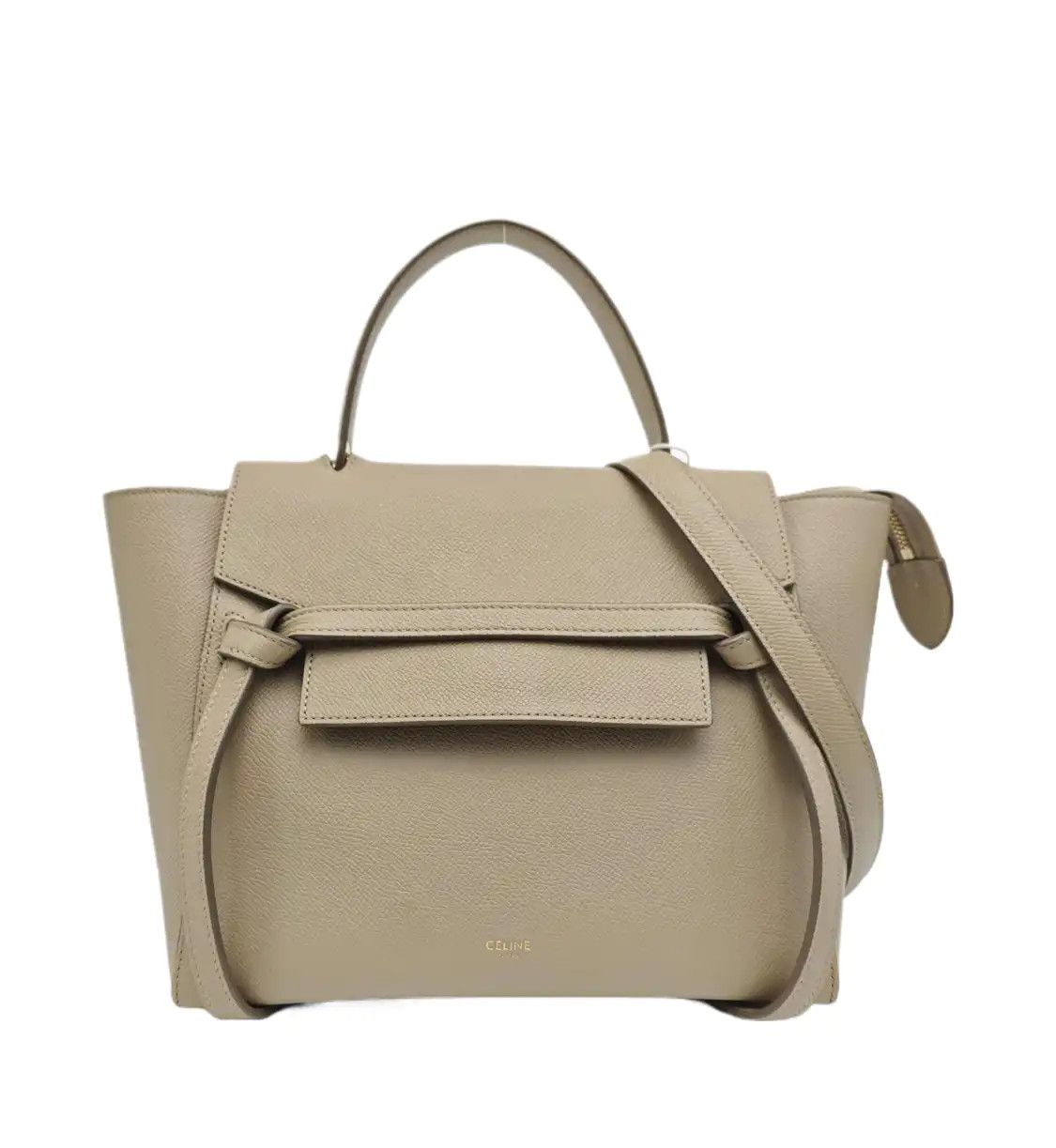 Celine Belt Nano Etoupe Cowhide Leather Celine Belt Bag Shoulder Bag Crossbody H in Gray, Women's