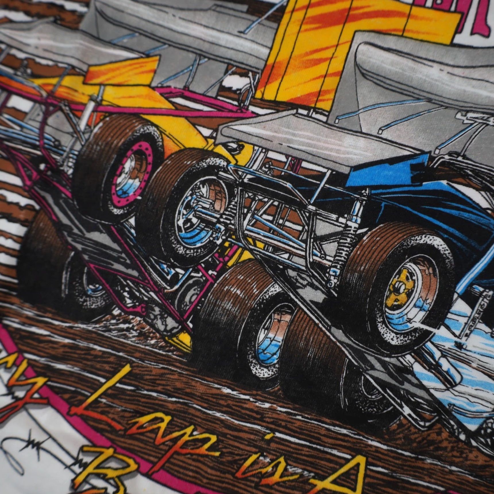 Vintage VINTAGE Manzanita Speedway Sprint Car Racing War Graphic T Shirt White L Men Size US L / EU 52-54 / 3 - 5 Thumbnail