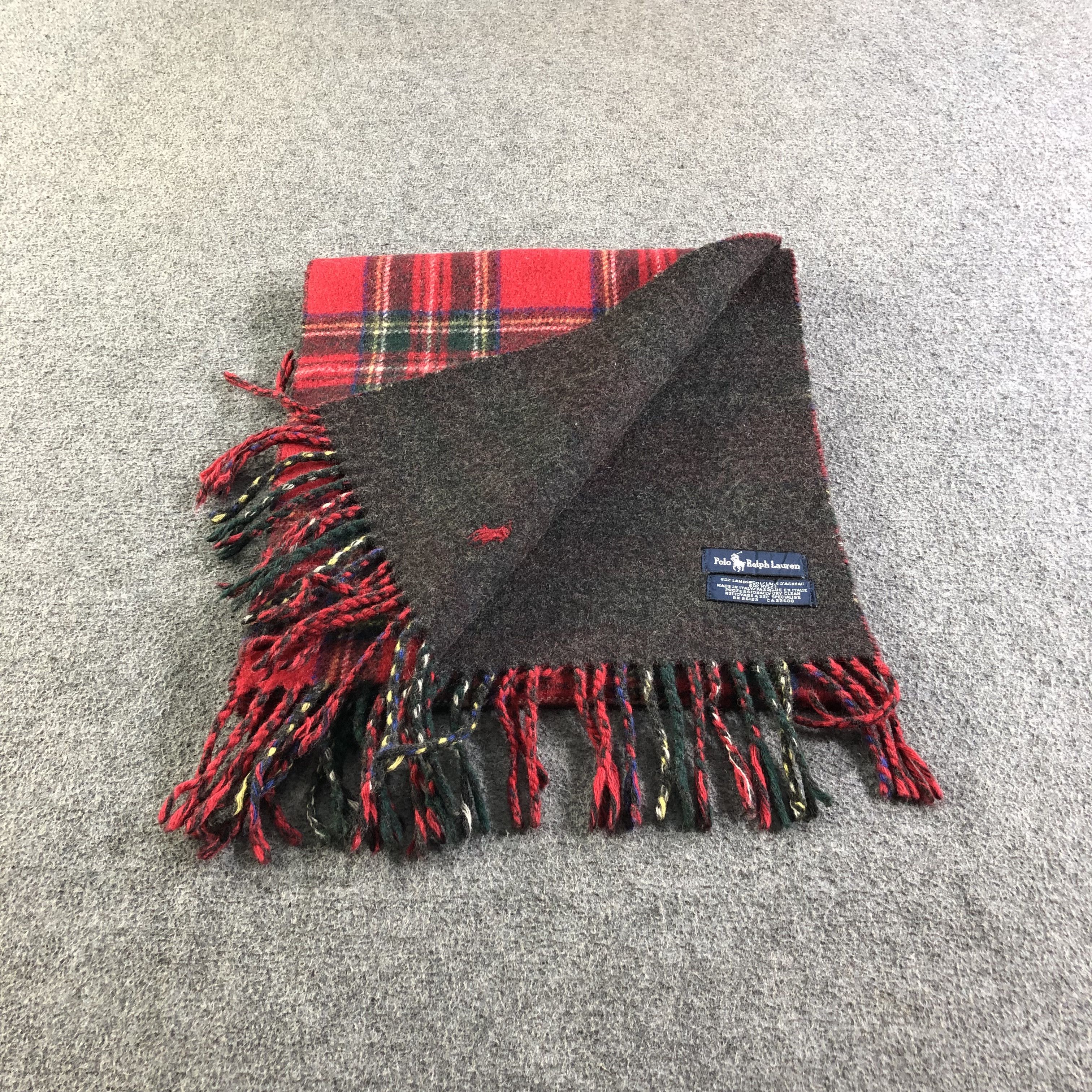 Polo Ralph Lauren Polo Ralph Lauren Tartan Wool Scarf Muffler Neckwear V2105 Size ONE SIZE - 6 Thumbnail