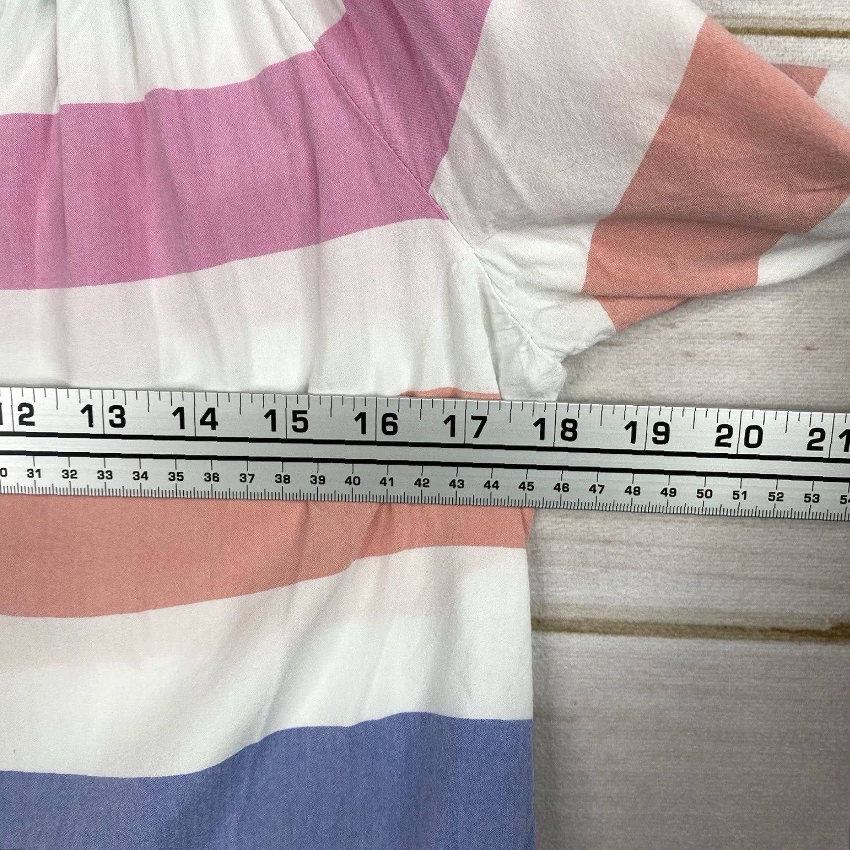 Vintage Crown & Ivy Top Womens S Rainbow Striped V Neck 3/4 Sleeve Lightweight Fun Size S / US 4 / IT 40 - 6 Thumbnail