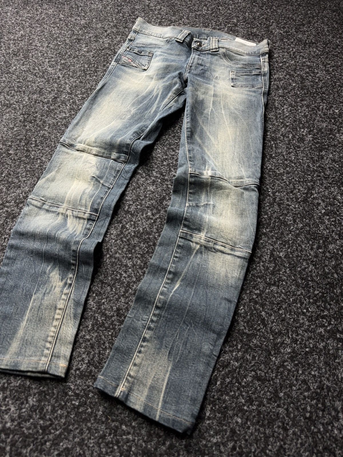 Diesel Diesel Jegonfire Opium 00s Y2K Faded Biker Skinny Jeans W27 Size 27" / US 4 / IT 40 - 2 Thumbnail