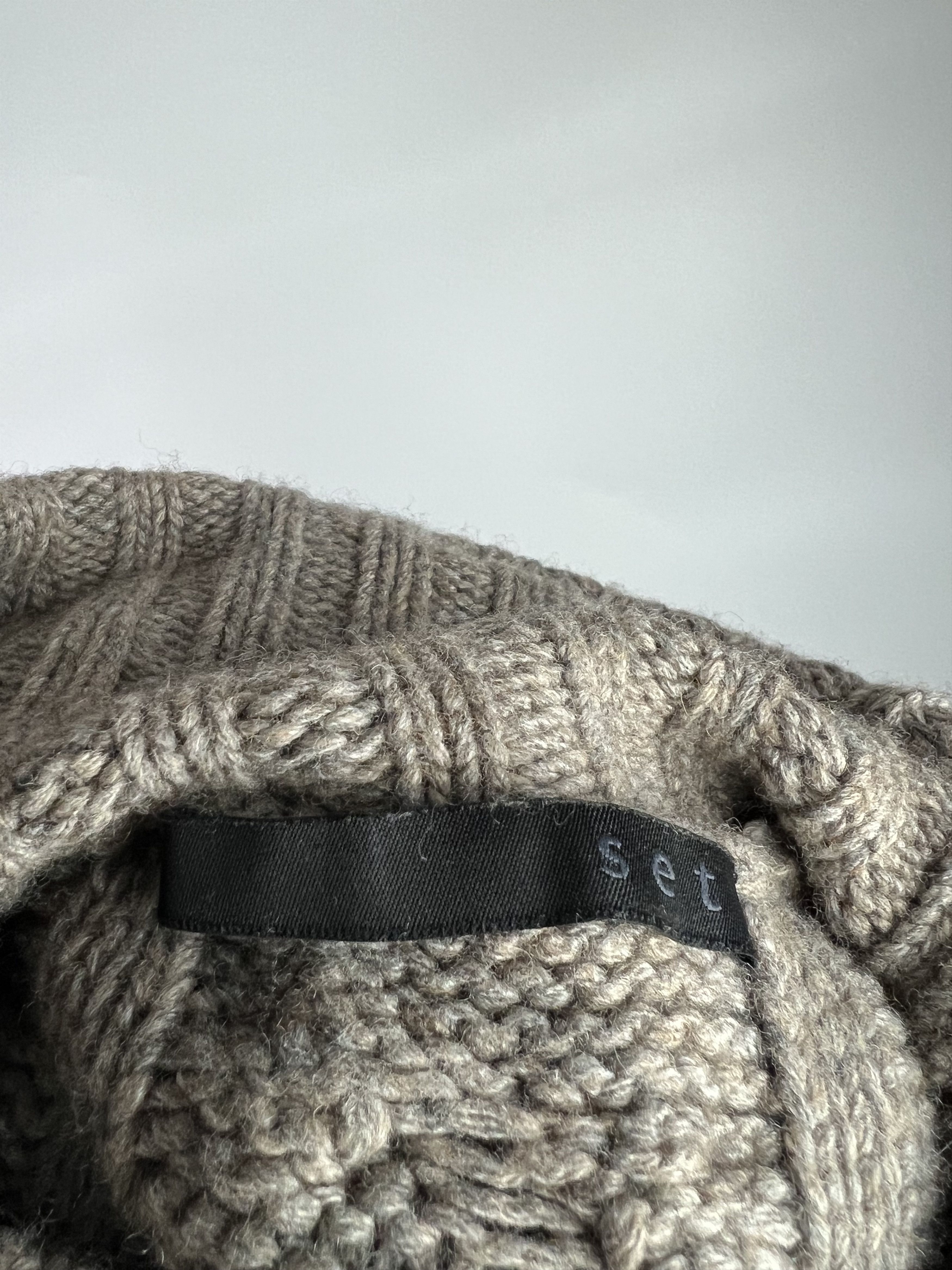 Designer Set Wool Cashmere Cable Knit Turtleneck Long Sleeve Dress Size XS / US 0-2 / IT 36-38 - 9 Thumbnail