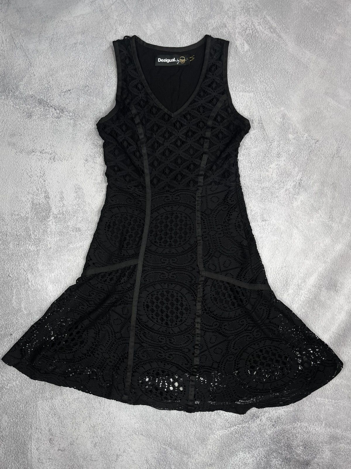 Other Vintage Y2K Desigual mesh flared opium sleeveless dress S Size S / US 4 / IT 40 - 1 Thumbnail