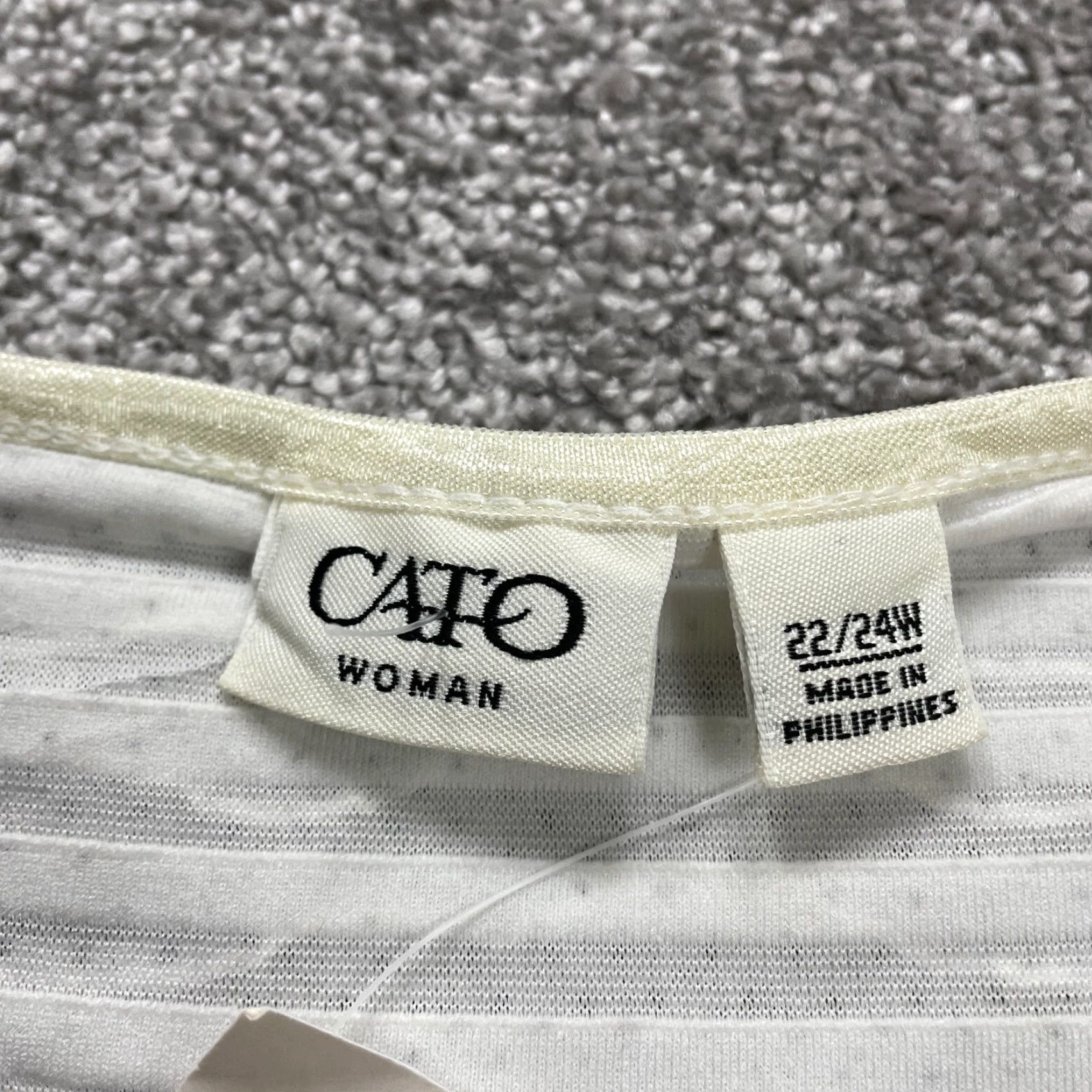 Vintage Cato Plus Sportswear Blouse Womens 22/24W White Polka Pleated Short Sleeve NWT Size 4XL / US 24-26 - 6 Thumbnail