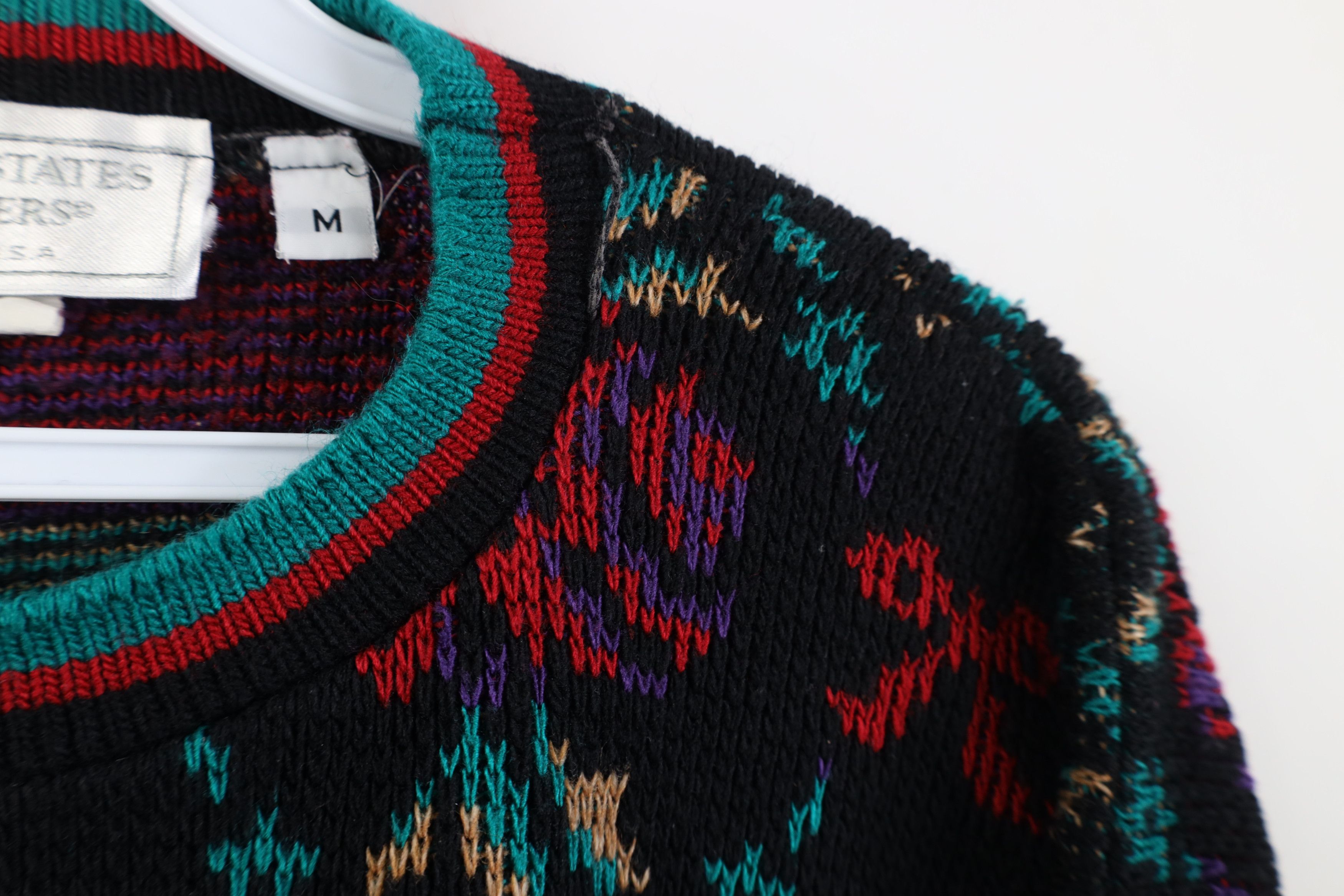 Vintage Vintage 90s Streetwear Flower Argyle Knit Sweater USA Size M / US 6-8 / IT 42-44 - 4 Thumbnail