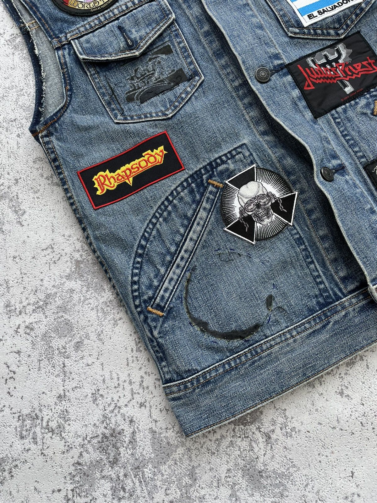 Band Tees × Gap × Vintage Vintage Custom Rock Band GAP Denim Vest Size US S / EU 44-46 / 1 - 5 Thumbnail