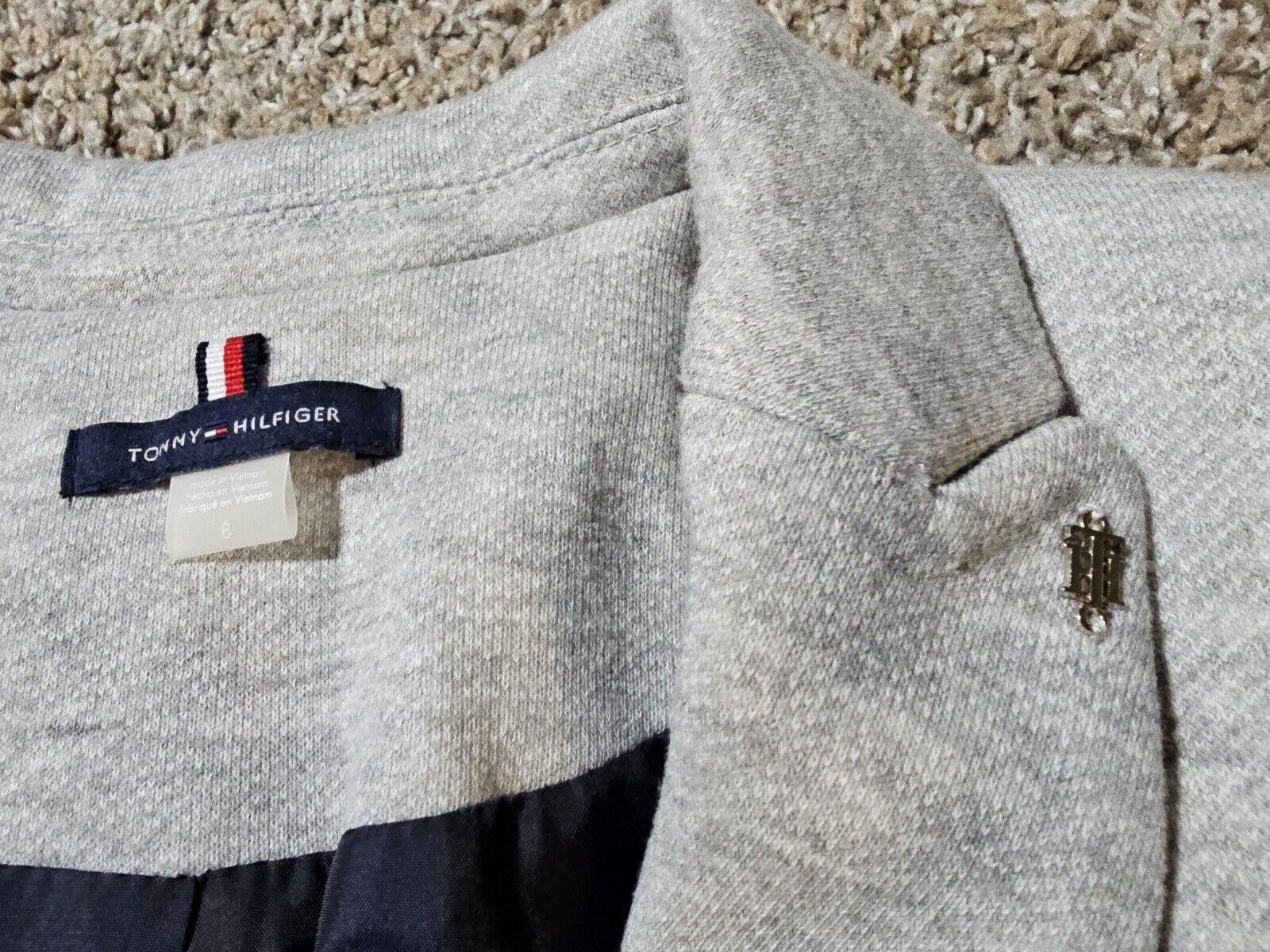 Tommy Hilfiger Tommy Hilfiger Gray 2 Button Blazer Blue Elbow Patches sz 8 Size M / US 6-8 / IT 42-44 - 6 Thumbnail