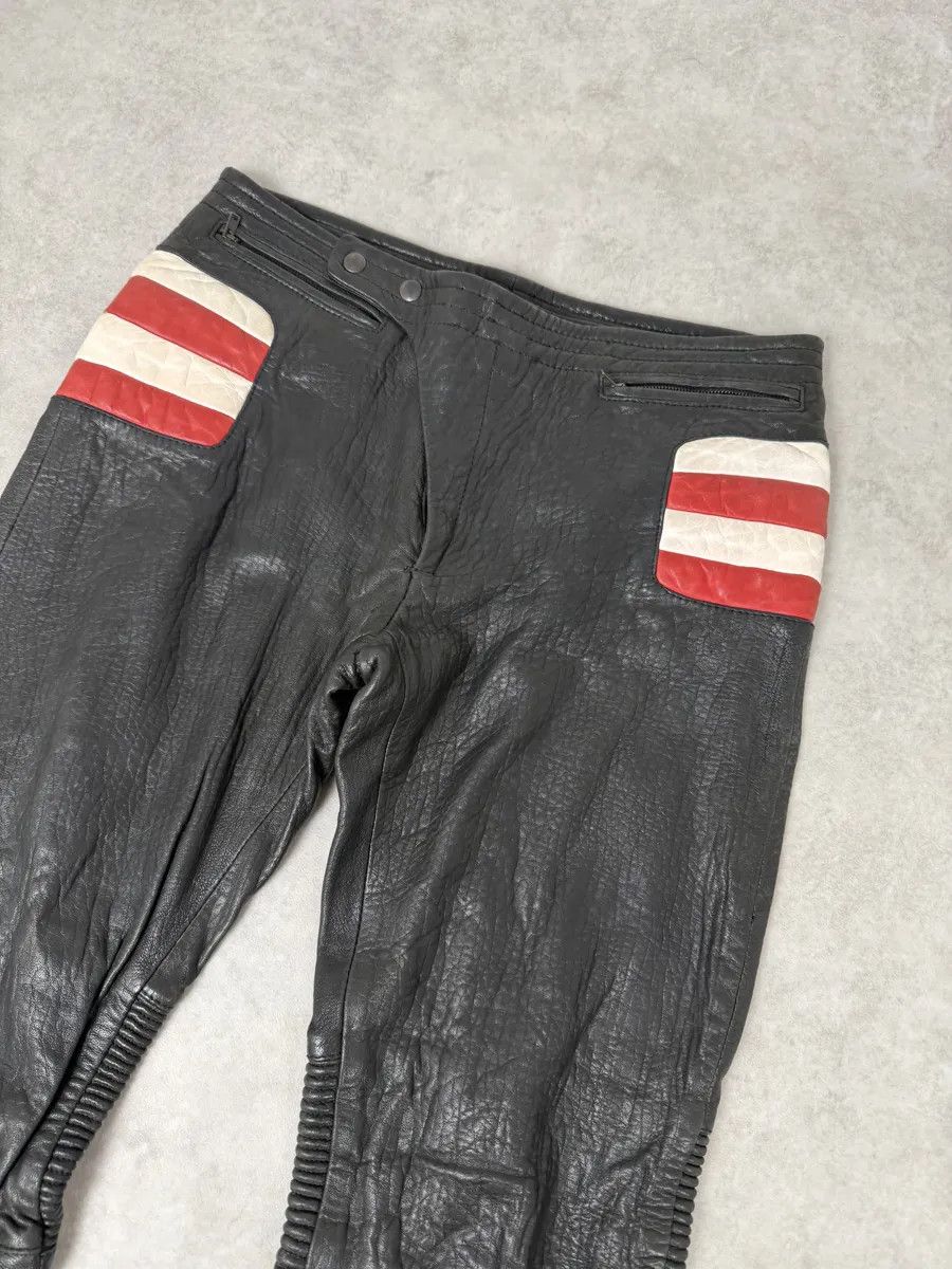 Roberto Cavalli 2000s Roberto Cavalli Biker Grain Black Leather Pants Size US 30 / EU 46 - 10 Thumbnail