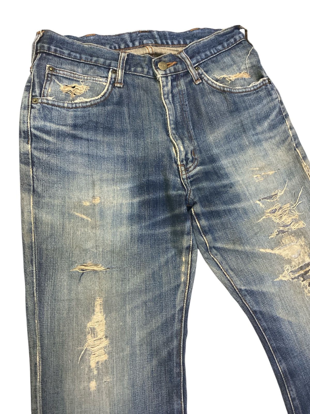 Vintage × Wrangler Wrangler Distressed Flared Denim Size US 31 - 3 Thumbnail