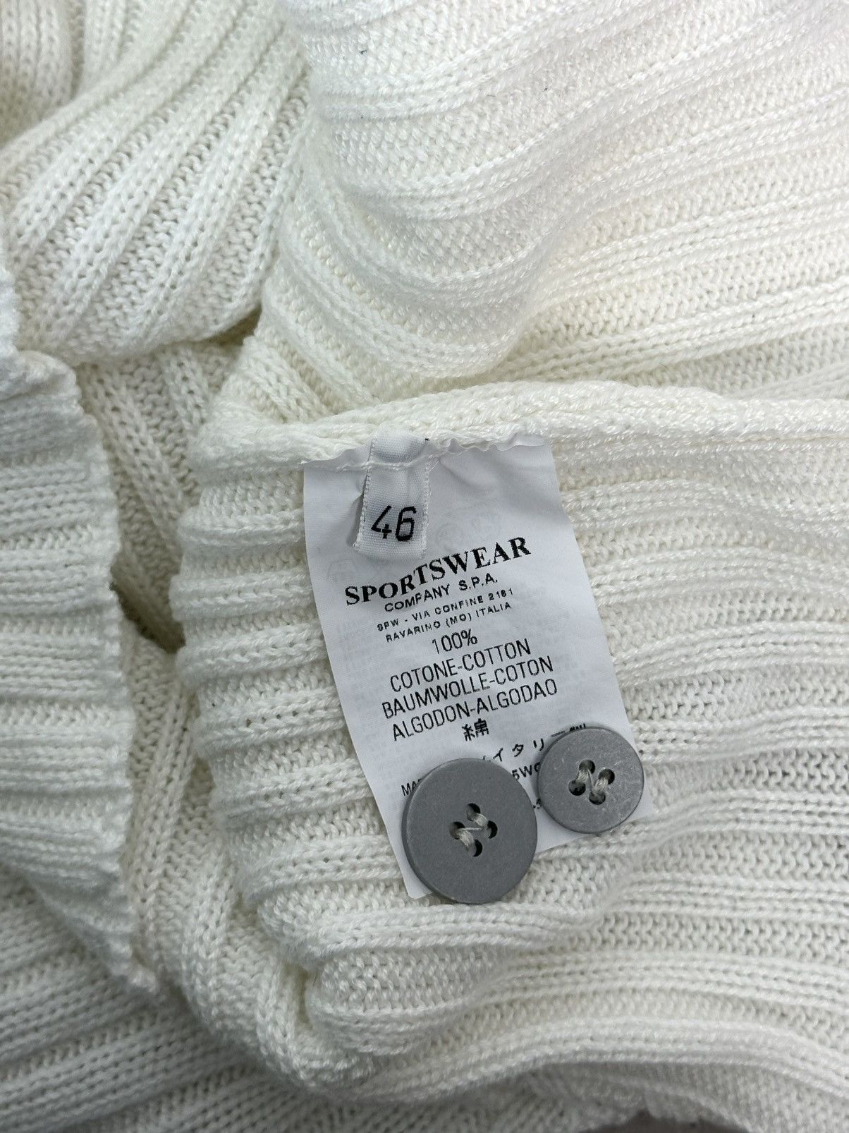 C.P. Company C.P. Company Vintage White Knit Cotton Button Hooded Sweater Size US S / EU 44-46 / 1 - 9 Thumbnail