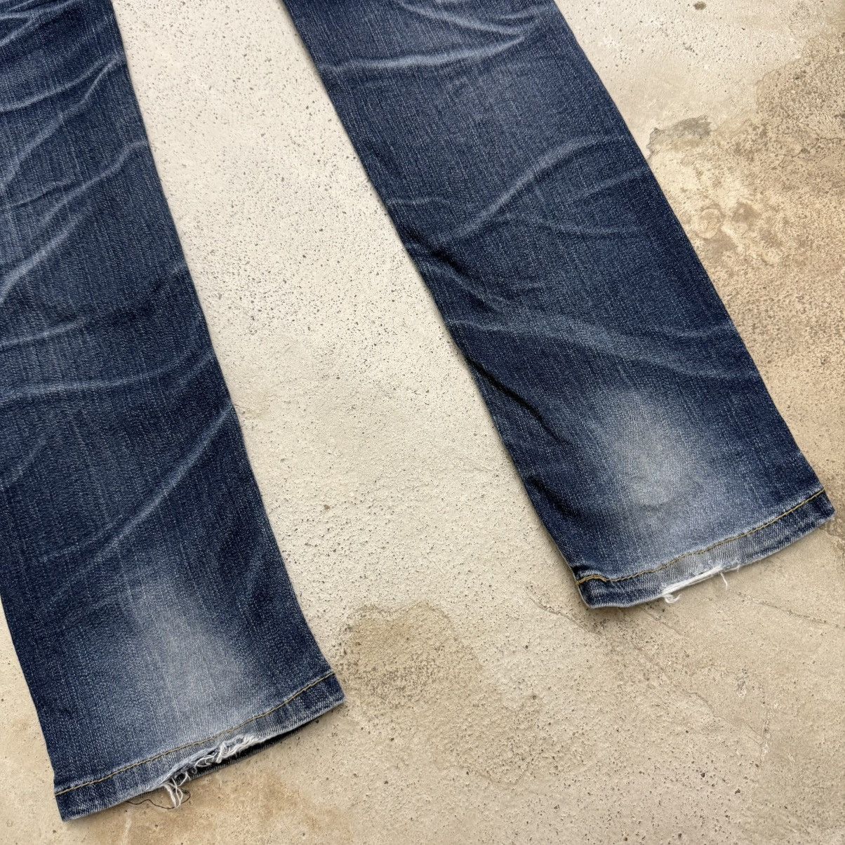 Japanese Brand Lolita Slim Fit Whisker Distressed Stretch Denim Pants Size 27" / US 4 / IT 40 - 11 Thumbnail