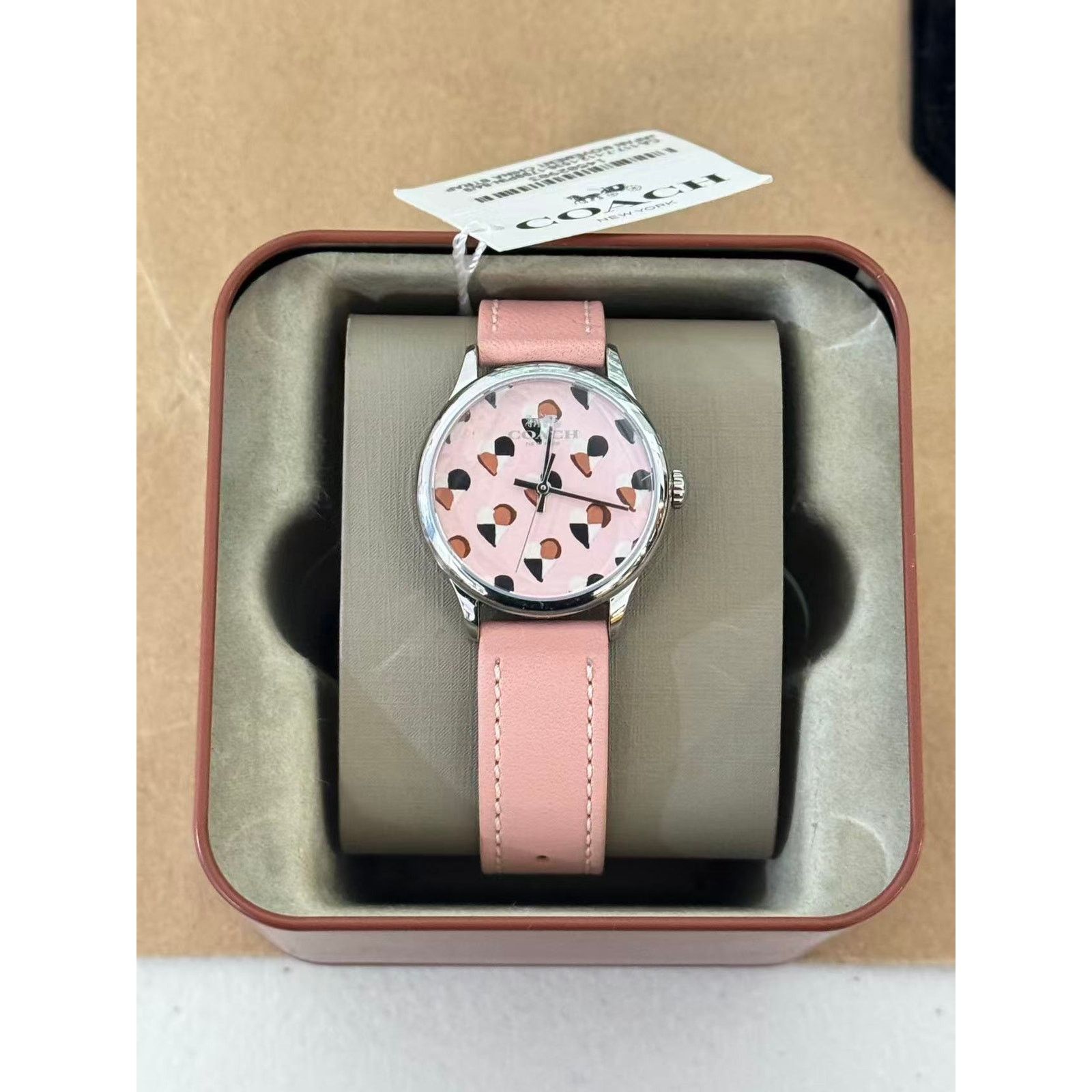 Coach Coach W1546 14502983 Women's Checker Heart Pink Strap Watch Size ONE SIZE - 1 Thumbnail