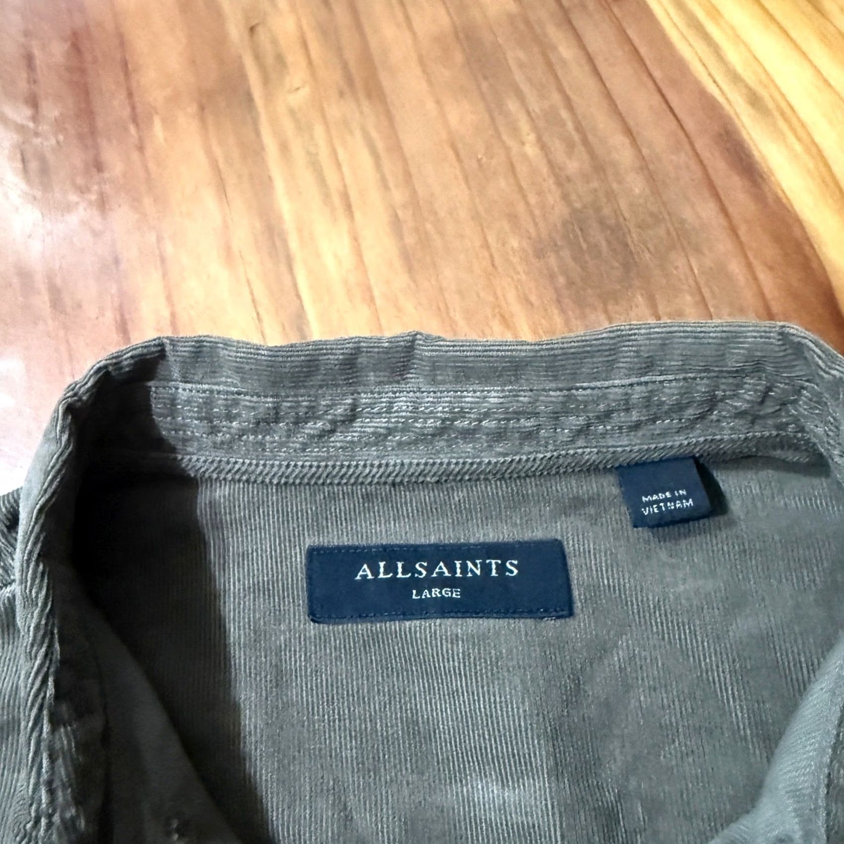 Allsaints ALLSAINTS Shirt Mens L Corduroy Organic Cotton Button Long Sleeve GG13 Size US L / EU 52-54 / 3 - 3 Thumbnail