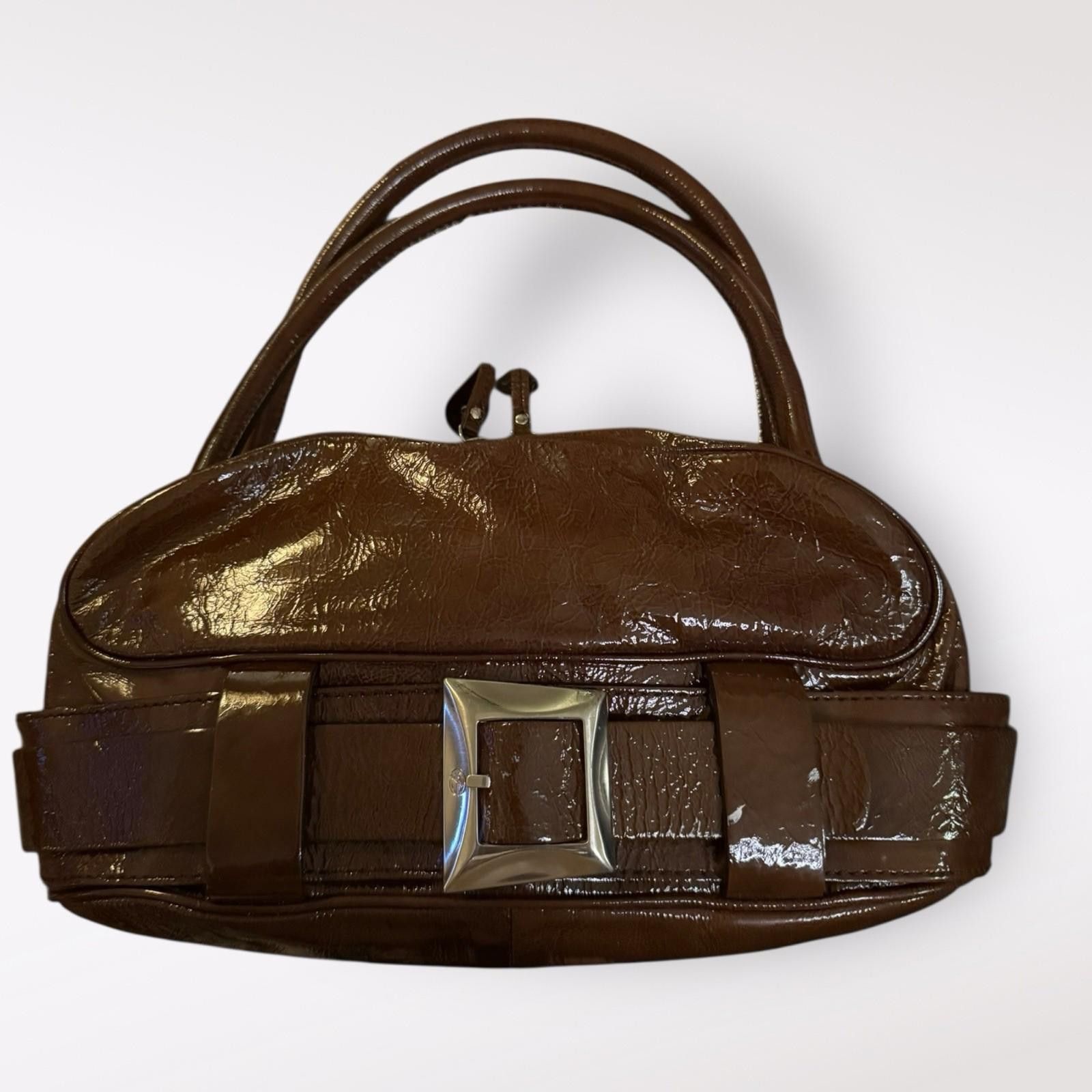Other Francesco Biasia Brown Patent Leather Satchel Shoulder Bag Size ONE SIZE - 1 Thumbnail