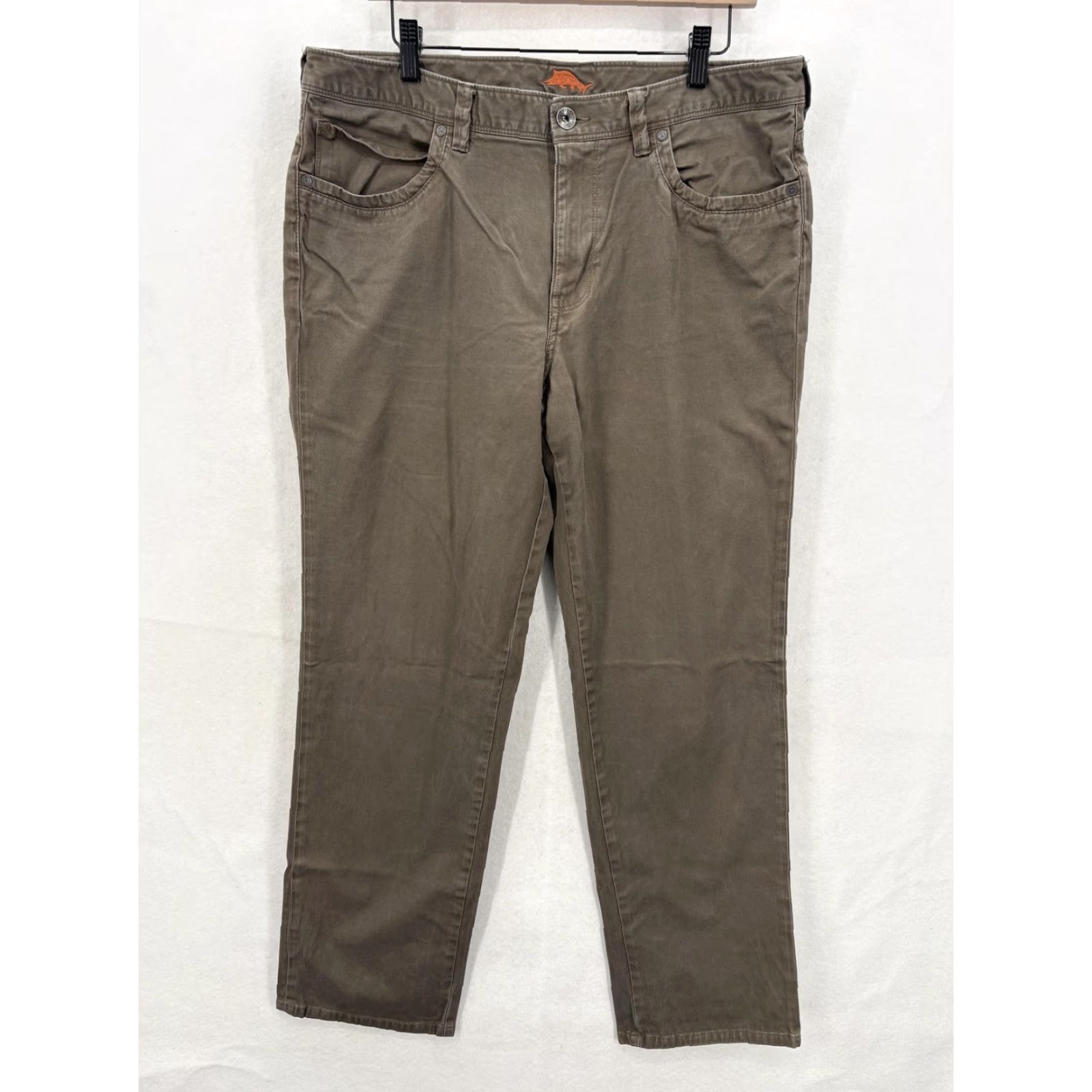 Tommy Bahama Tommy Bahama Pants Mens 35x30 Brown Pima Cotton Stretch Straight 5-Pocket Casual Size US 35 - 2 Thumbnail