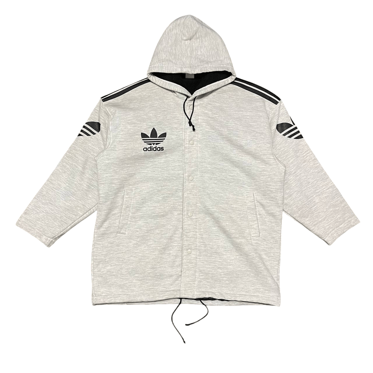 Adidas Vintage Adidas Trefoil Big Logo Hooded Jacket Size US L / EU 52-54 / 3 - 5 Thumbnail