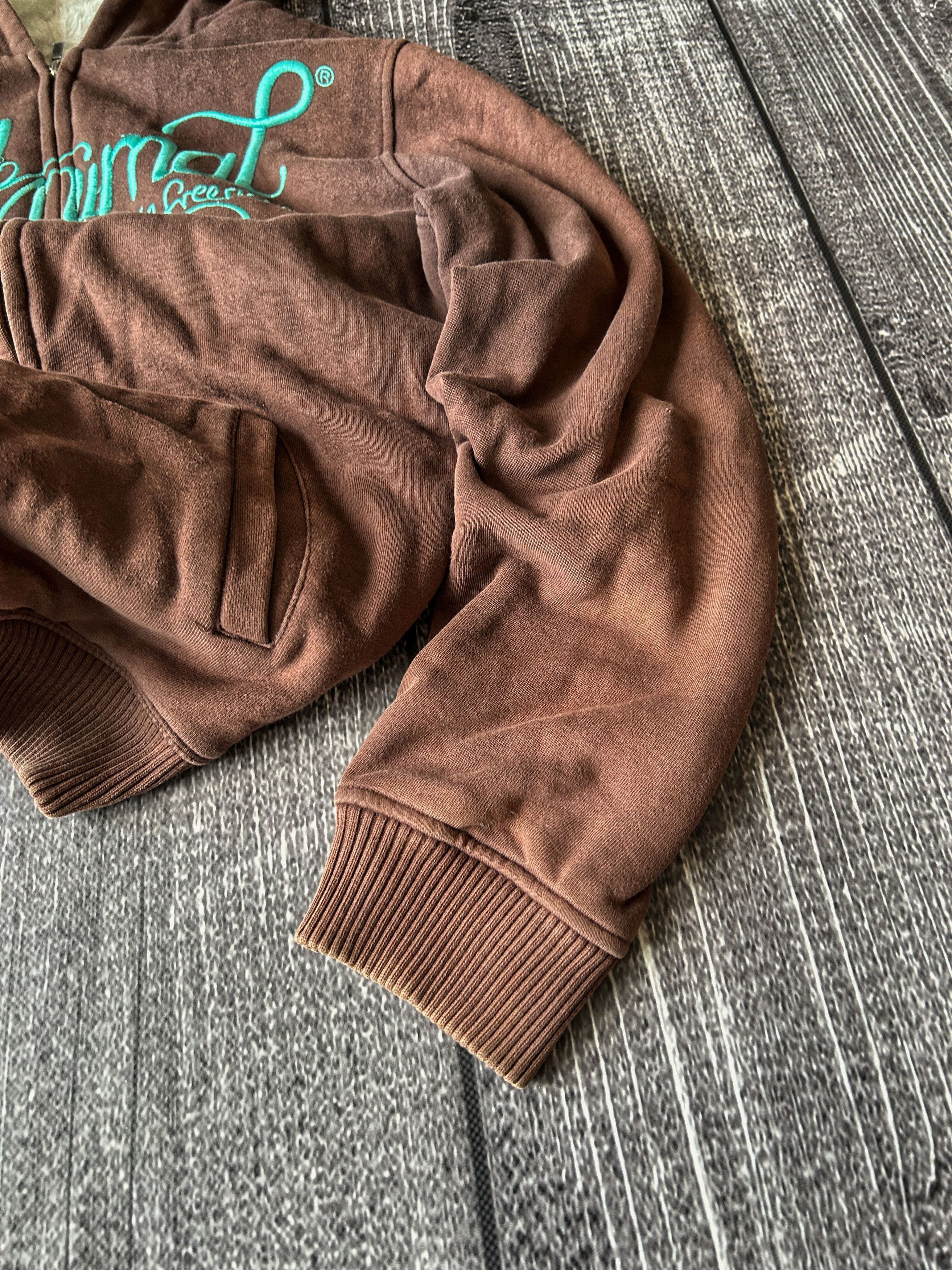 Japanese Brand Animal Hoodie Zip Up Brown Fleece Lined Surf Skate Y2K Size US S / EU 44-46 / 1 - 4 Thumbnail