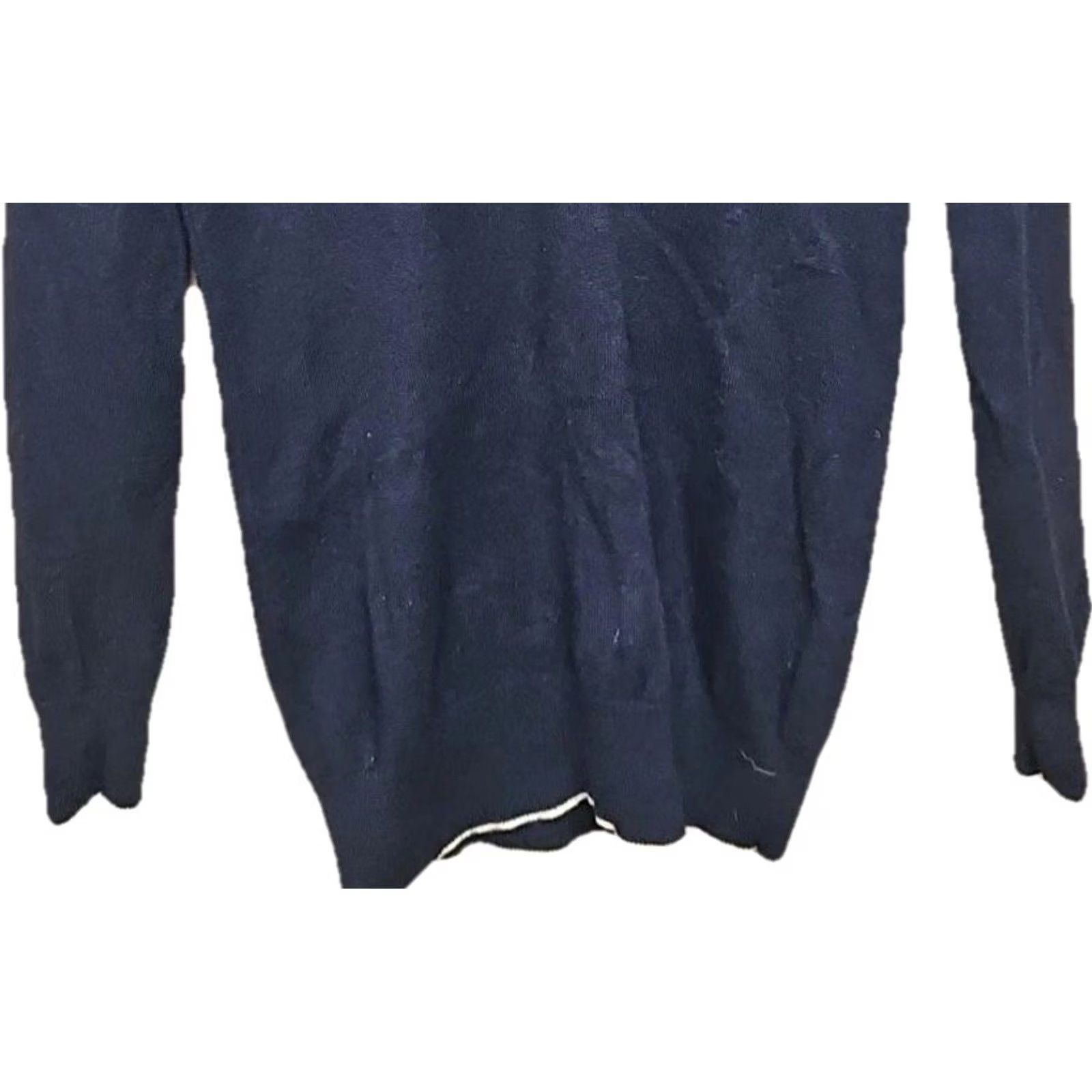 Theory Theory Sweater Women’s Petite Small V-Neck 100% Cashmere Navy Blue Pullover Size S / US 4 / IT 40 - 3 Thumbnail