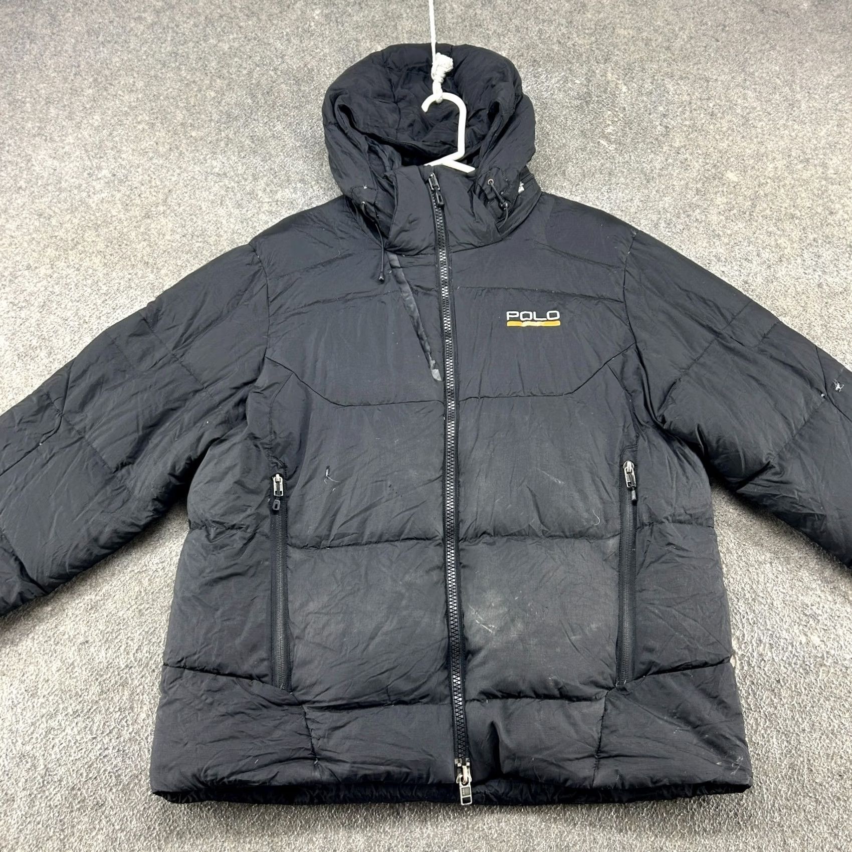 Polo Ralph Lauren VINTAGE Polo Sport Ralph Lauren Jacket Men Large Black Puffer Hooded Quilted Y2K Size US L / EU 52-54 / 3 - 3 Thumbnail