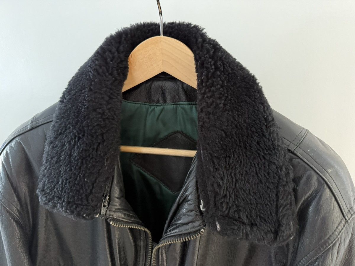 Vintage Yvse Saint Laurent Style Bomber Leather Jacket Size US L / EU 52-54 / 3 - 4 Thumbnail