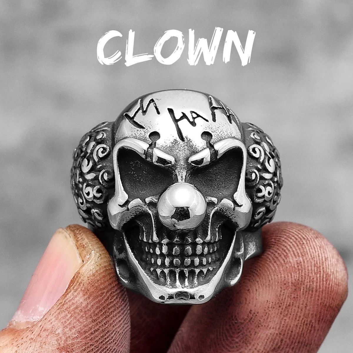 Jewelry Joker Skull Ring Jewelry Streetwear Fashion Gift Size ONE SIZE - 6 Thumbnail