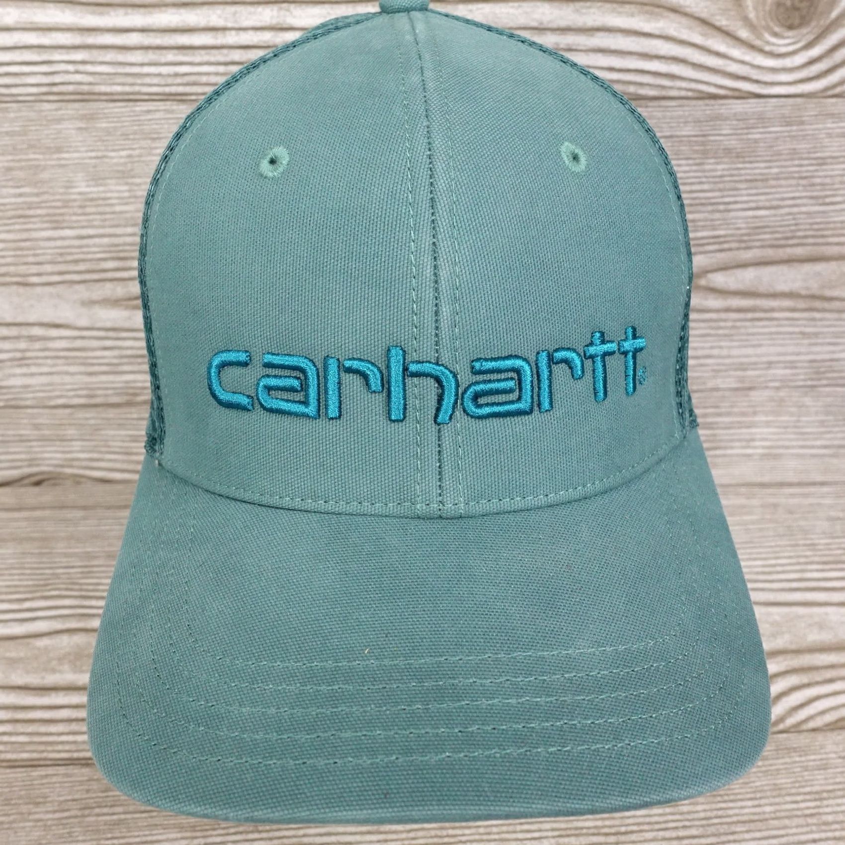 Carhartt Carhartt Green Canvas Vented Adjustable Snapback Baseball Hat Cap - Unisex Adults, Casual Hat, Green, Adjustable, Solid, 90s? Size ONE SIZE - 2 Thumbnail