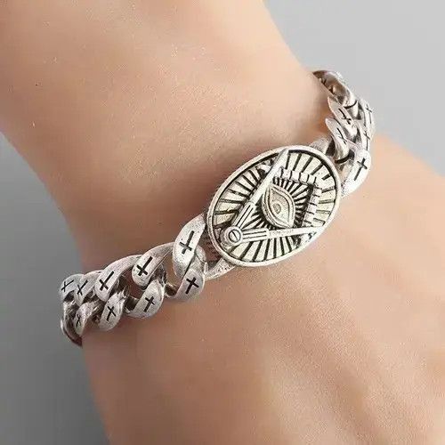 Other Vintage Masonic Symbol Bracelet Size ONE SIZE - 1 Thumbnail