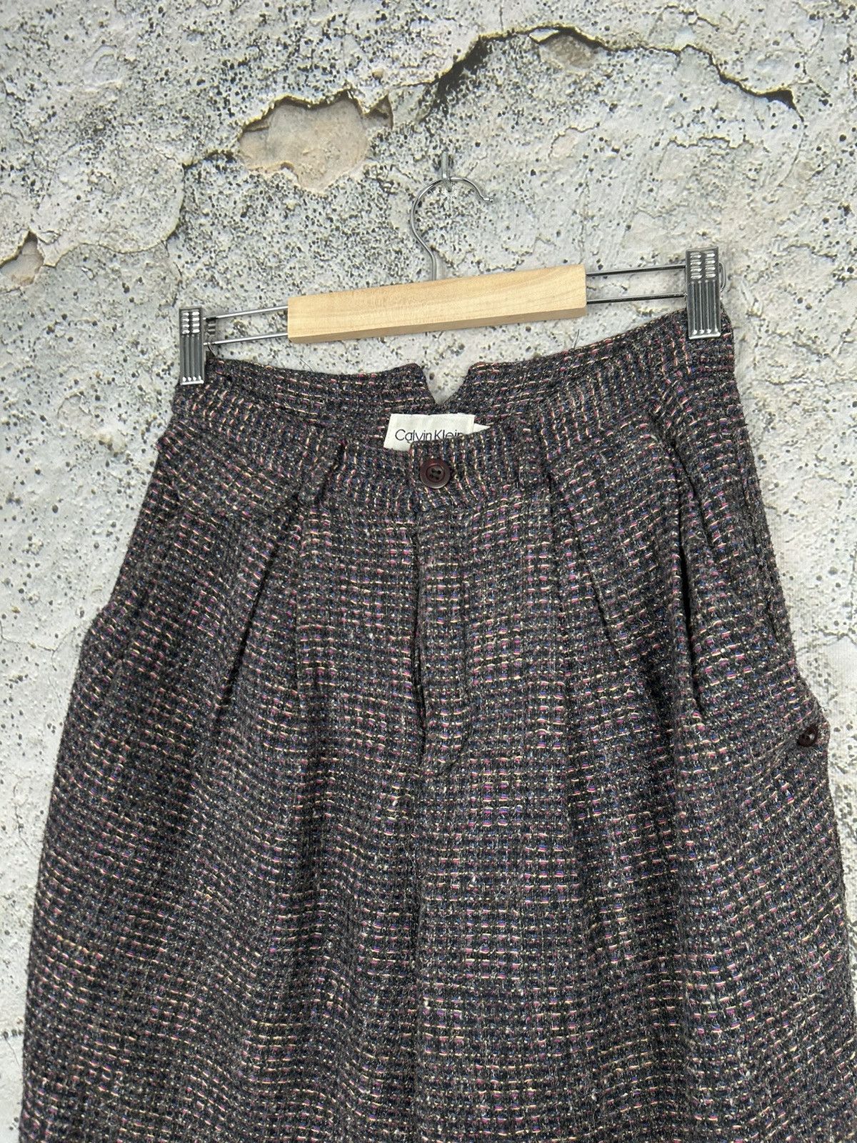 Calvin Klein × Vintage Vintage Calvin Klein 90s Avant Garde Alternative Wool Pants Size US 30 / EU 46 - 3 Thumbnail