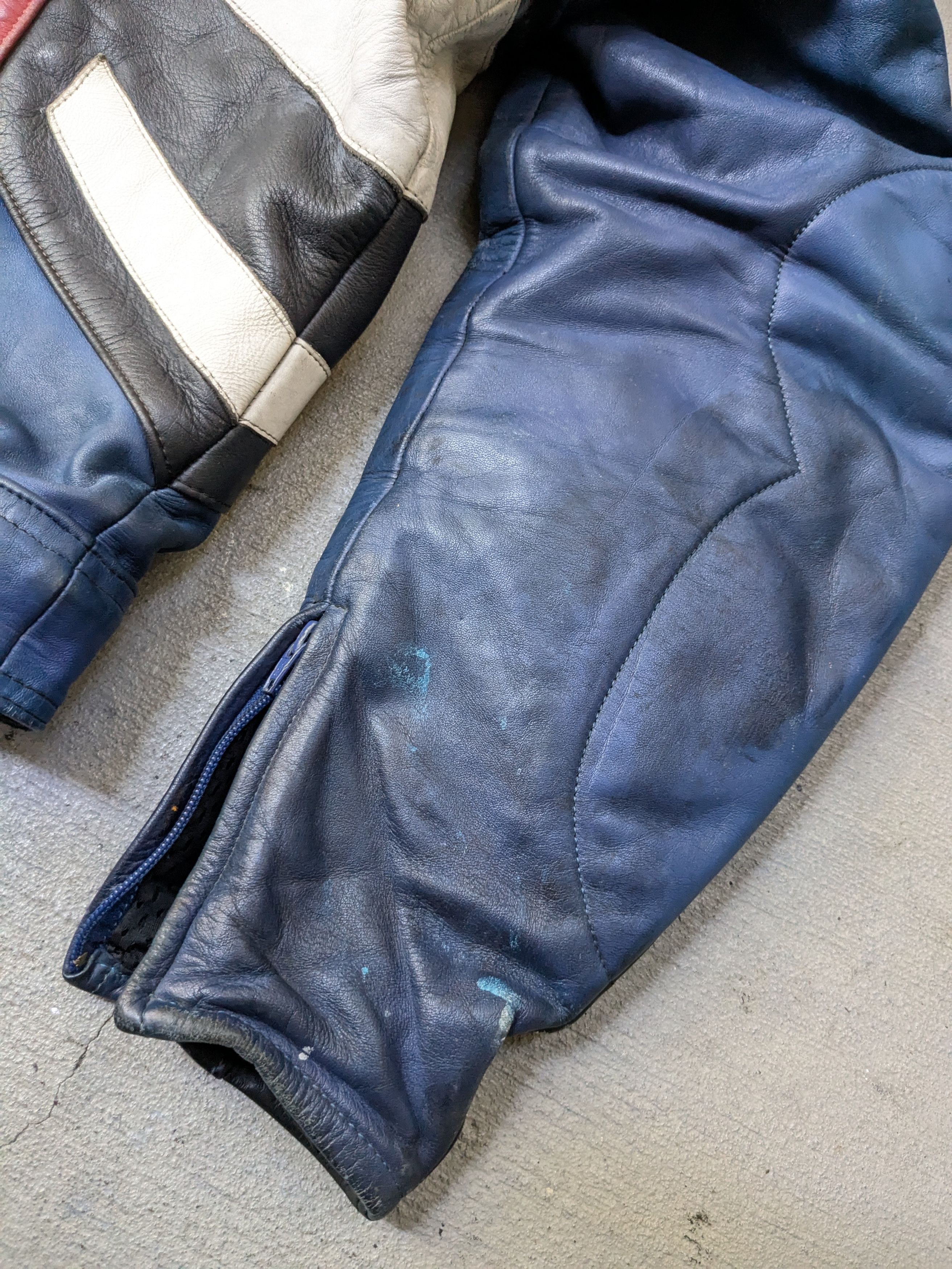 Genuine Leather Vintage Motorcycle Leather Biker Jacket Blue Black White Y2K Size US L / EU 52-54 / 3 - 14 Thumbnail