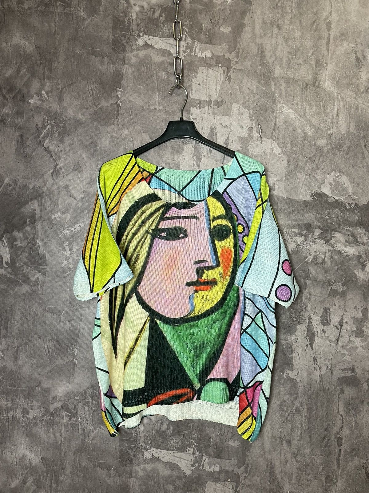 Vintage VTG 90s Picasso Art Knit T Shirt Mirror Girl Rare Size M / US 6-8 / IT 42-44 - 1 Thumbnail
