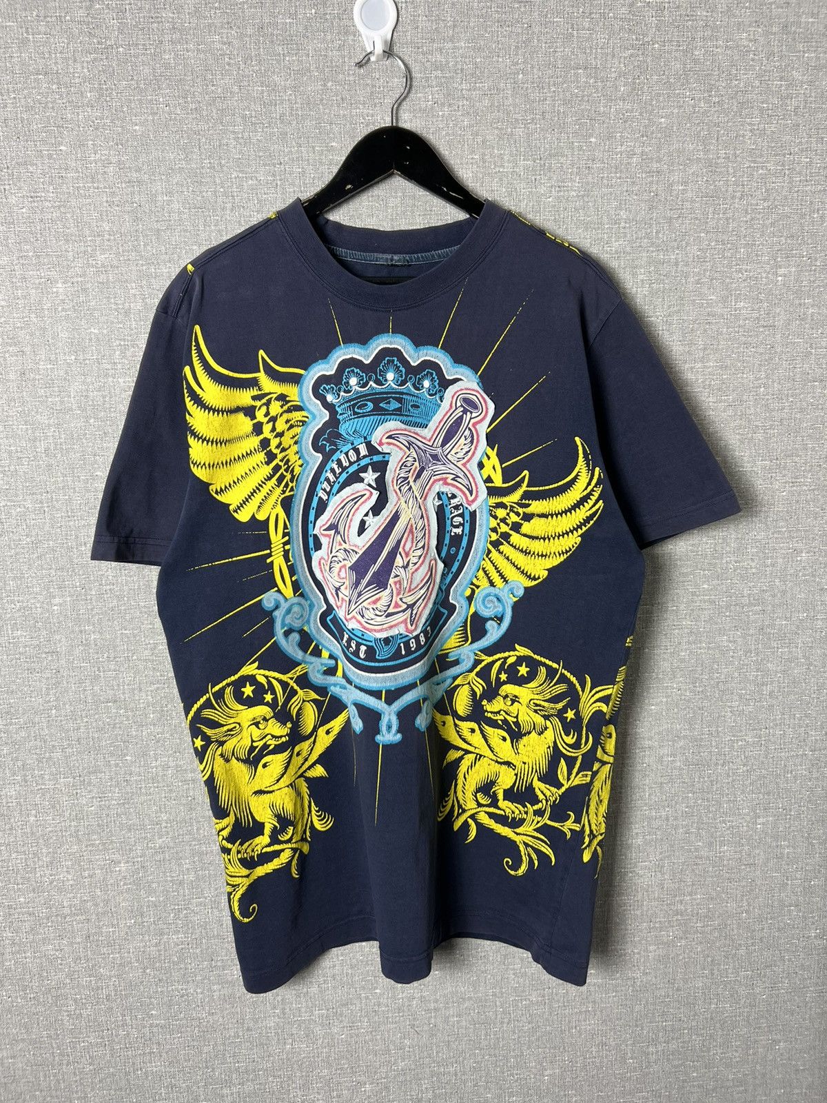 Raw State RAWBLUE Affliction Style All Over Printed Tee Men’s T-Shirt Size US XL / EU 56 / 4 - 1 Thumbnail