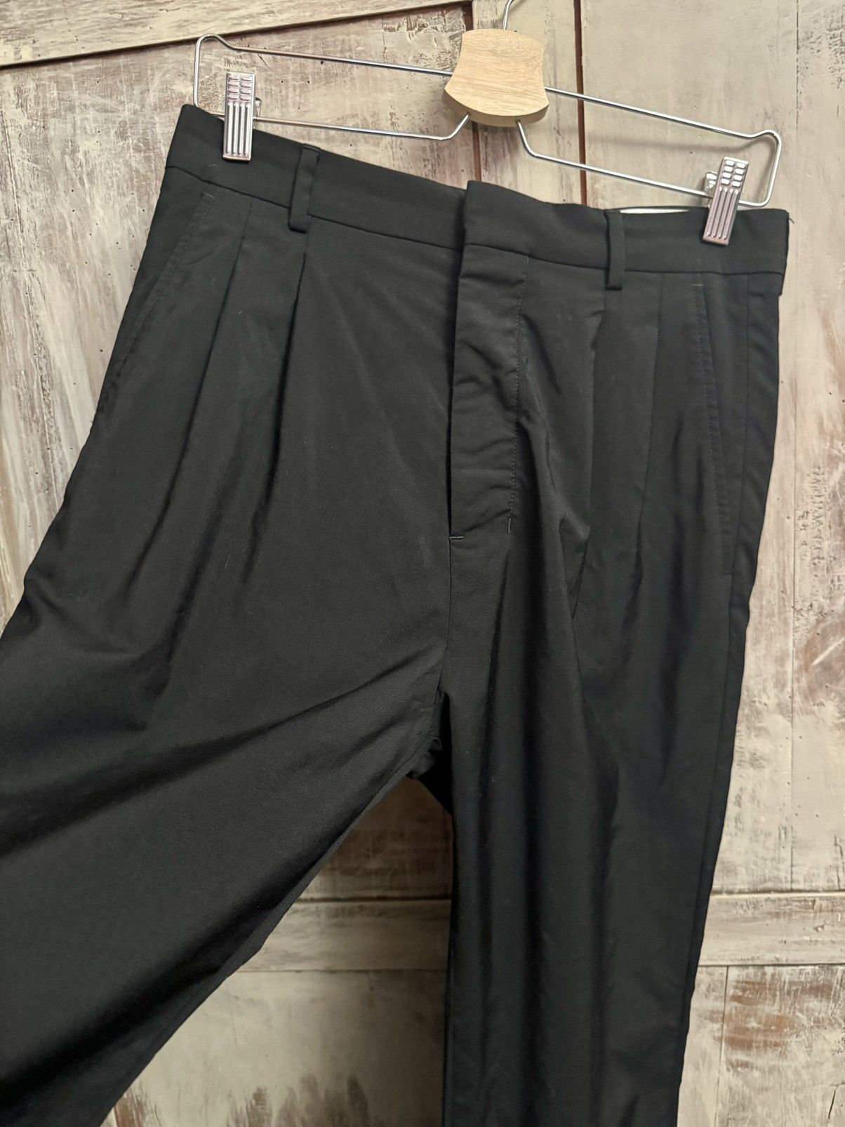 AMI Ami paris men 36 xs black wool tailored pants Size US 28 / EU 44 - 6 Thumbnail